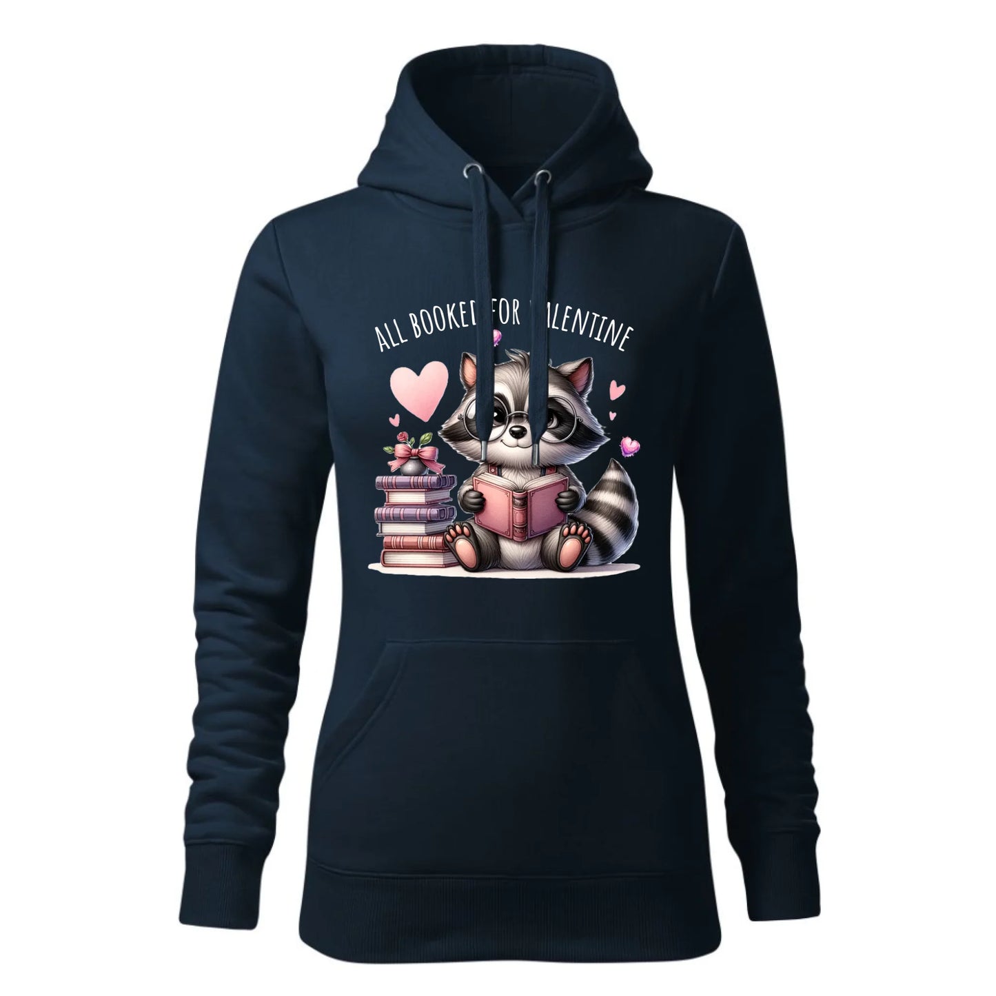 Damska bluza z kapturem granatowa - hoodie - StoryCups.pl