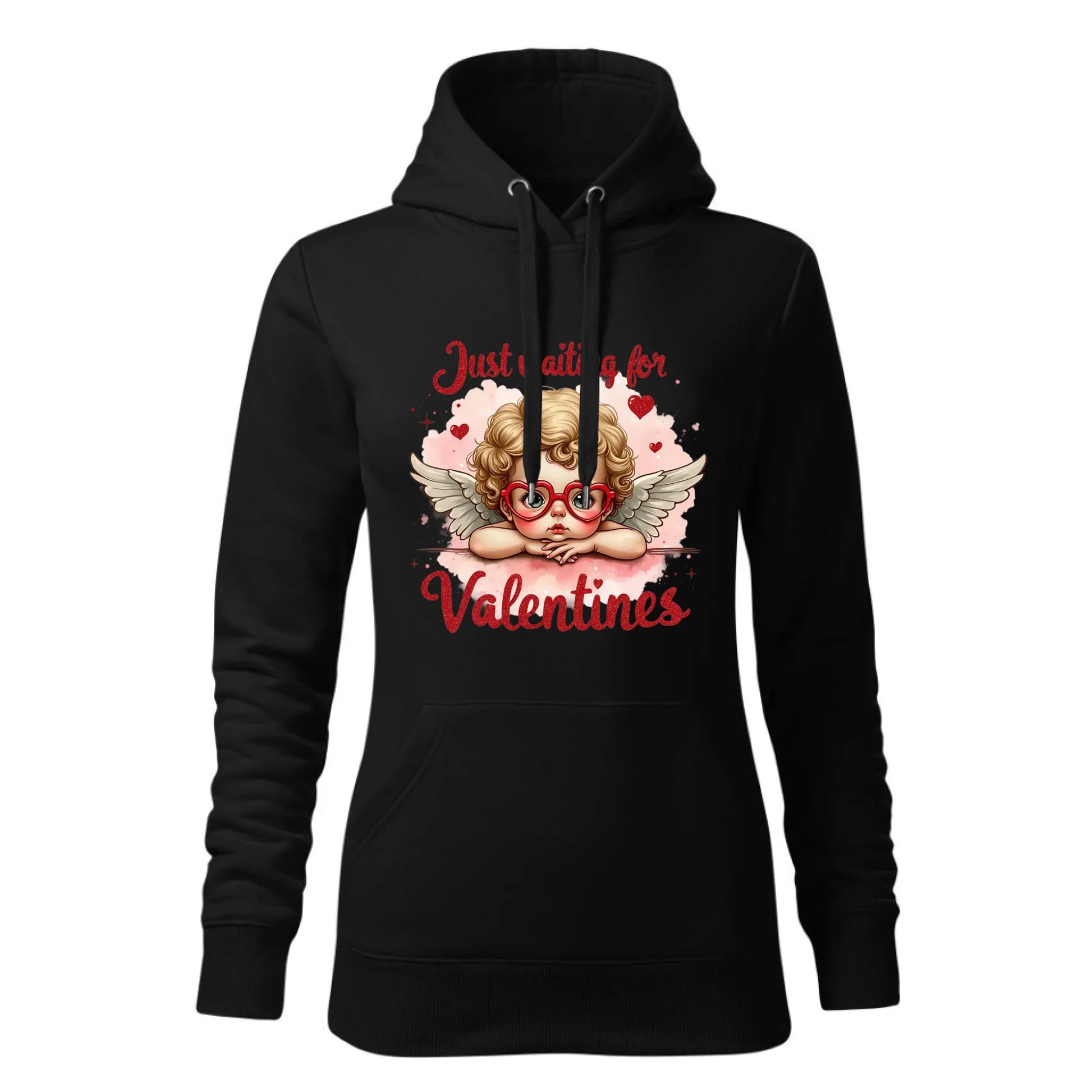 Damska bluza z kapturem czarna - hoodie - StoryCups.pl