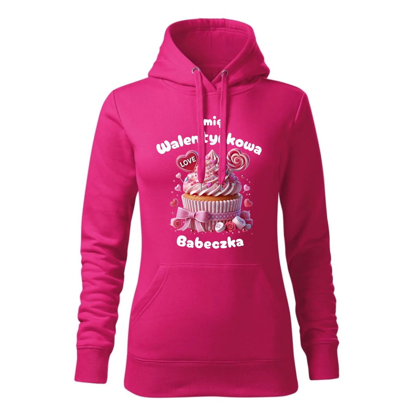 Damska bluza z kapturem różowa - hoodie - StoryCups.pl