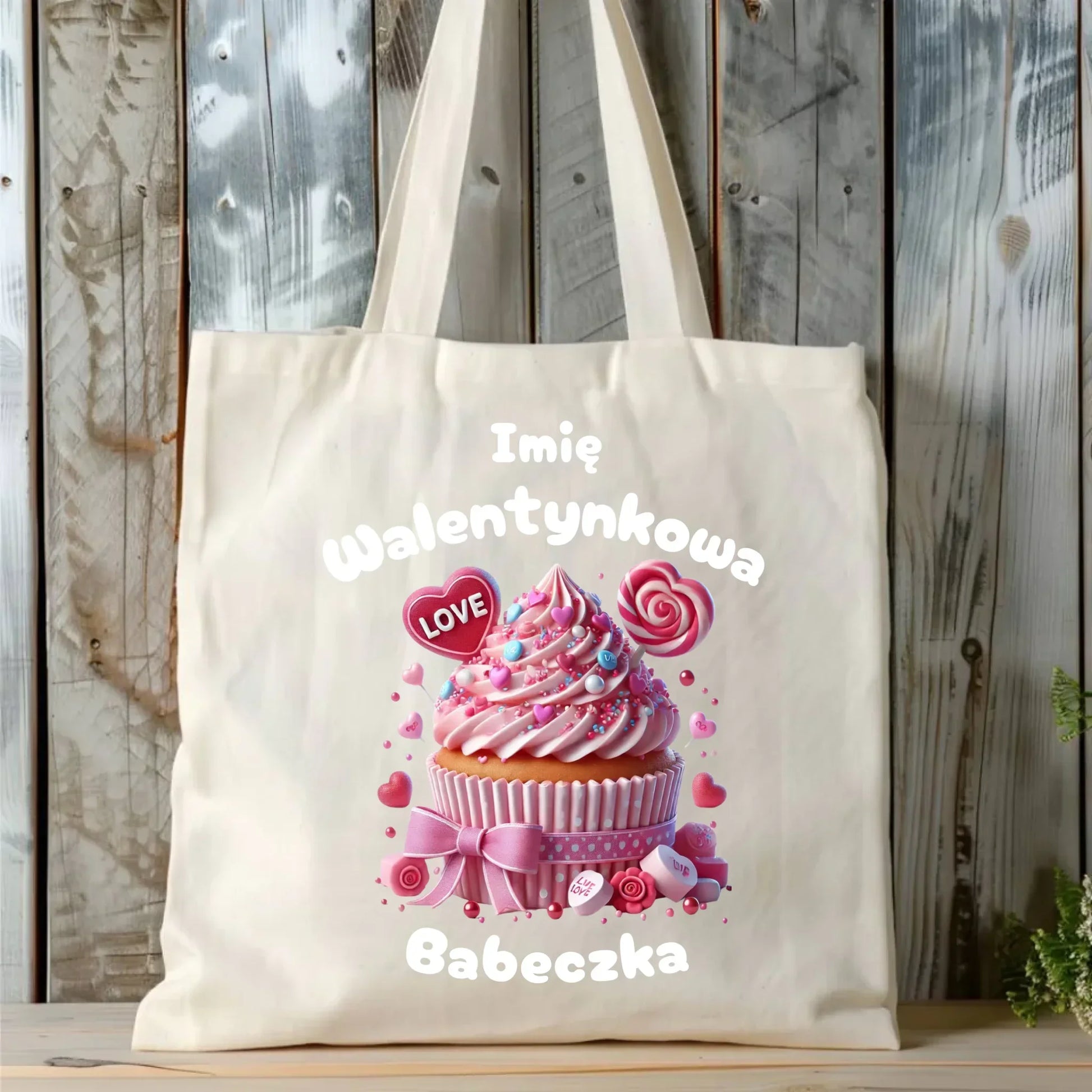 Walentynkowa babeczka imię | Torba na Walentynki W21 - StoryCups.pl