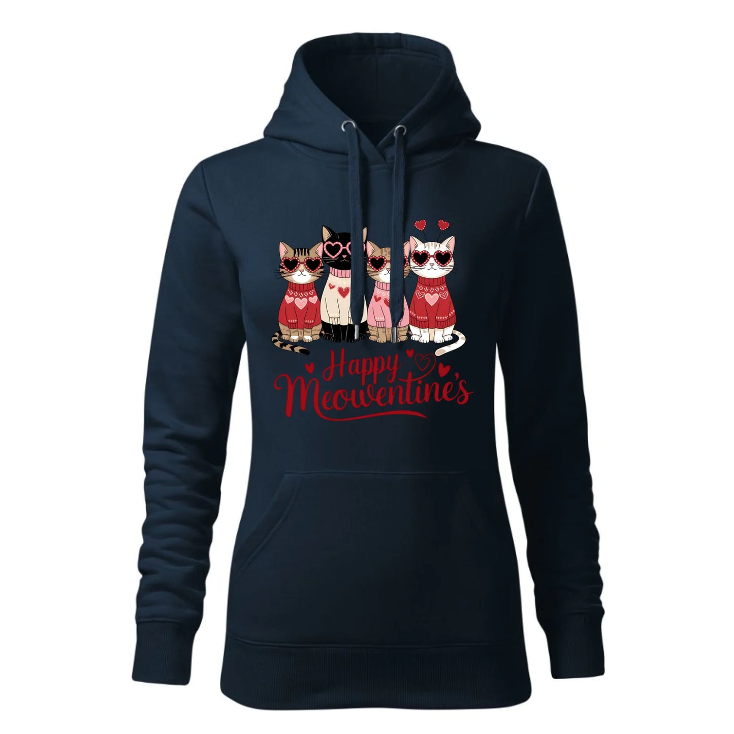 Damska bluza z kapturem granatowa - hoodie - StoryCups.pl