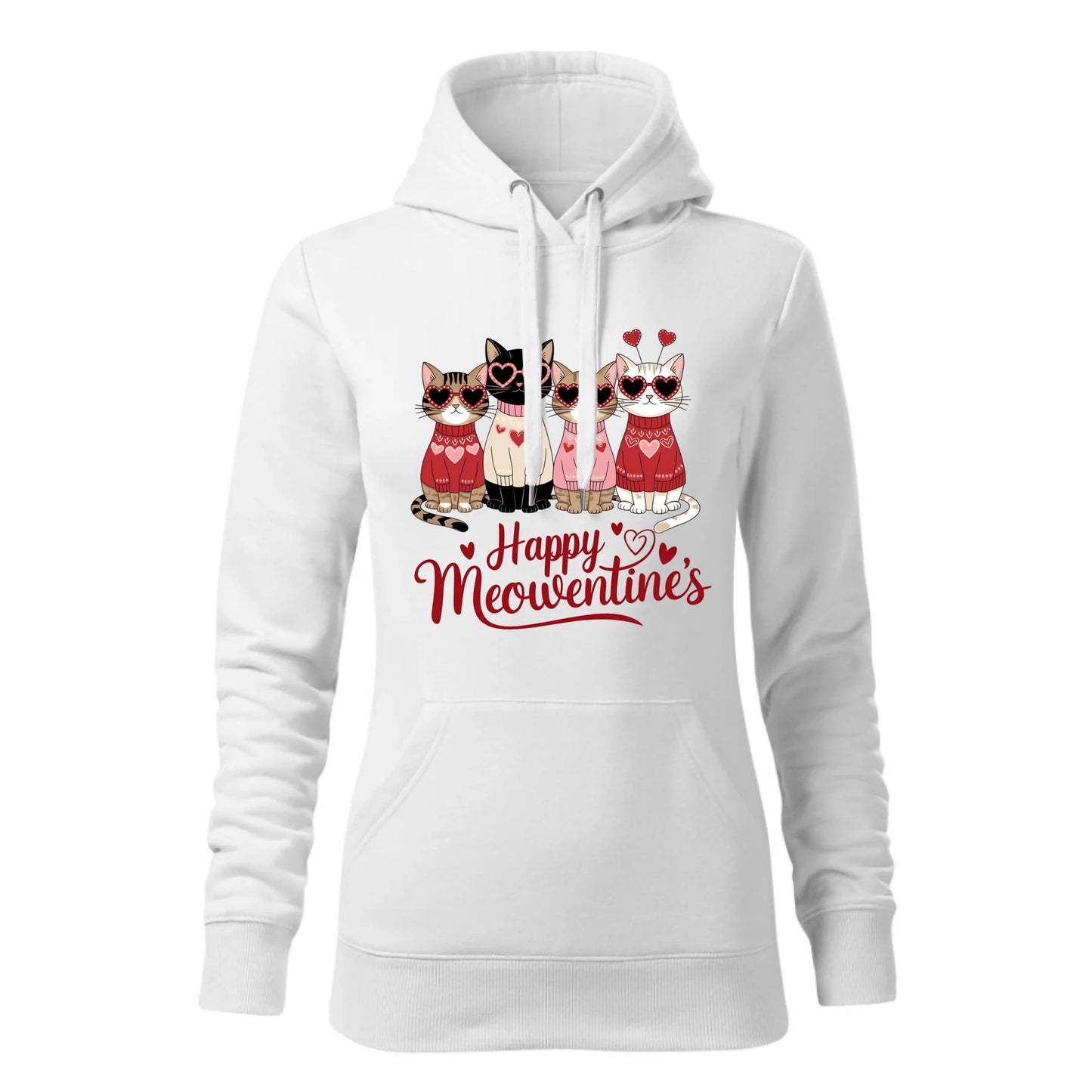 Damska bluza z kapturem biała - hoodie - StoryCups.pl