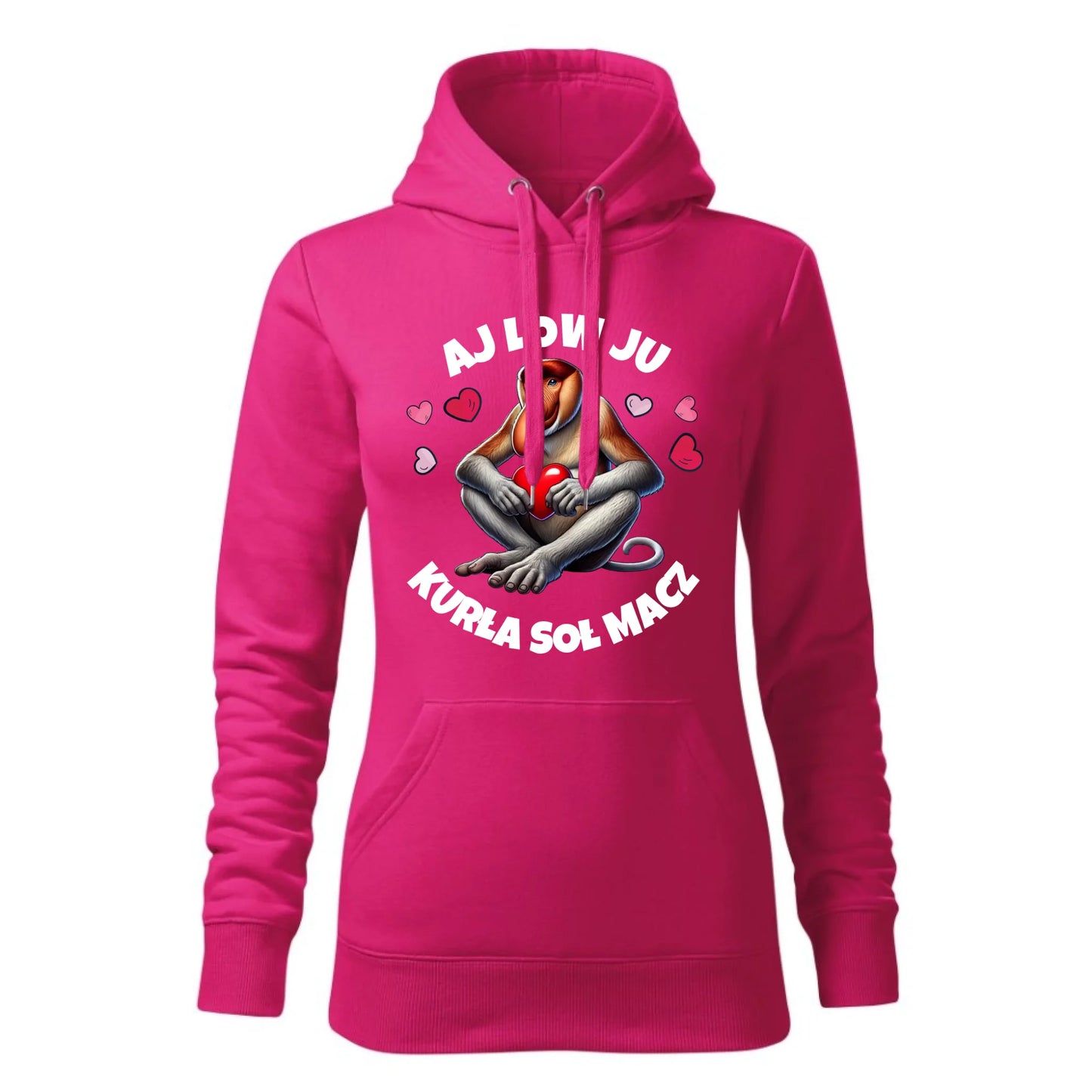 Damska bluza z kapturem różowa - hoodie - StoryCups.pl