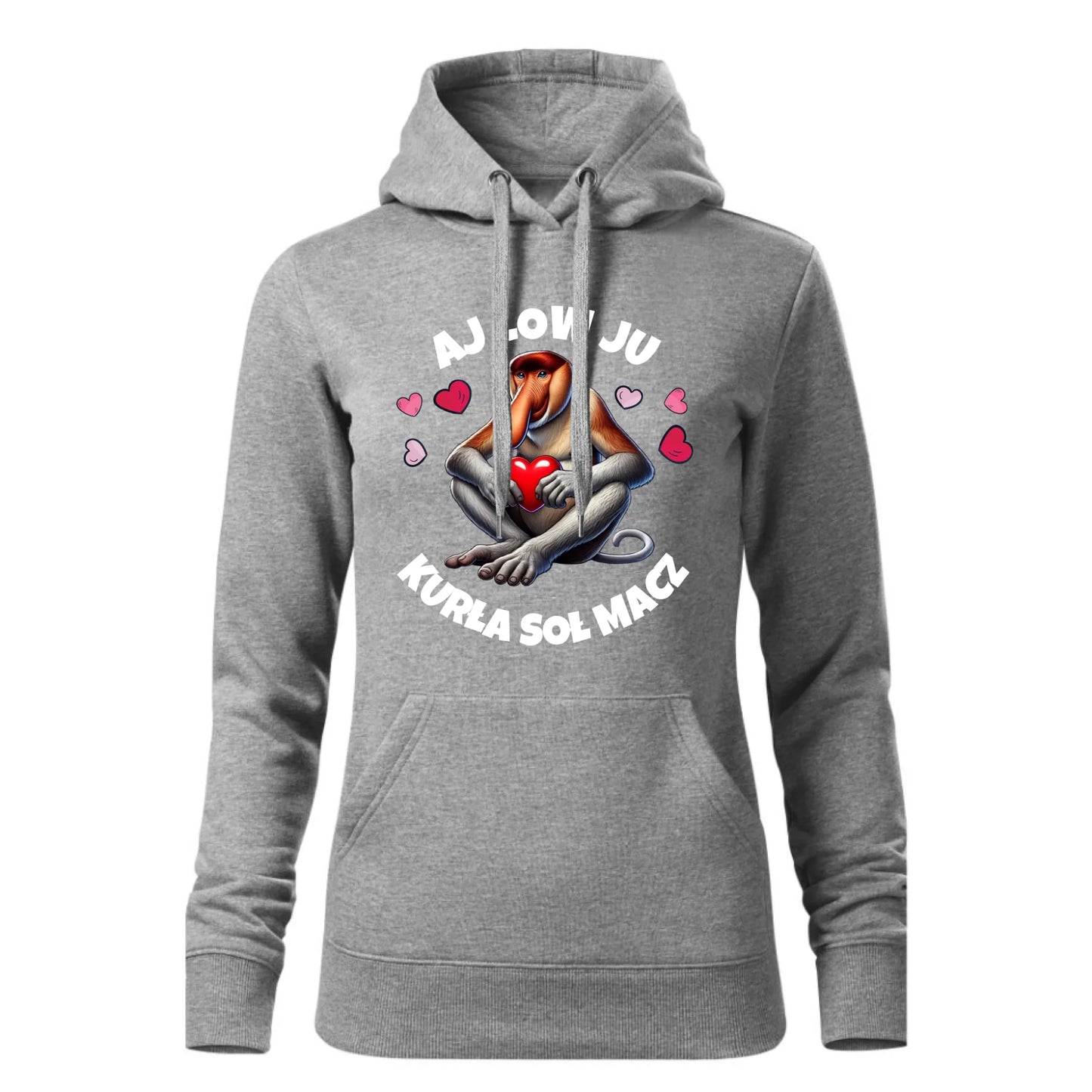 Damska bluza z kapturem szara - hoodie - StoryCups.pl