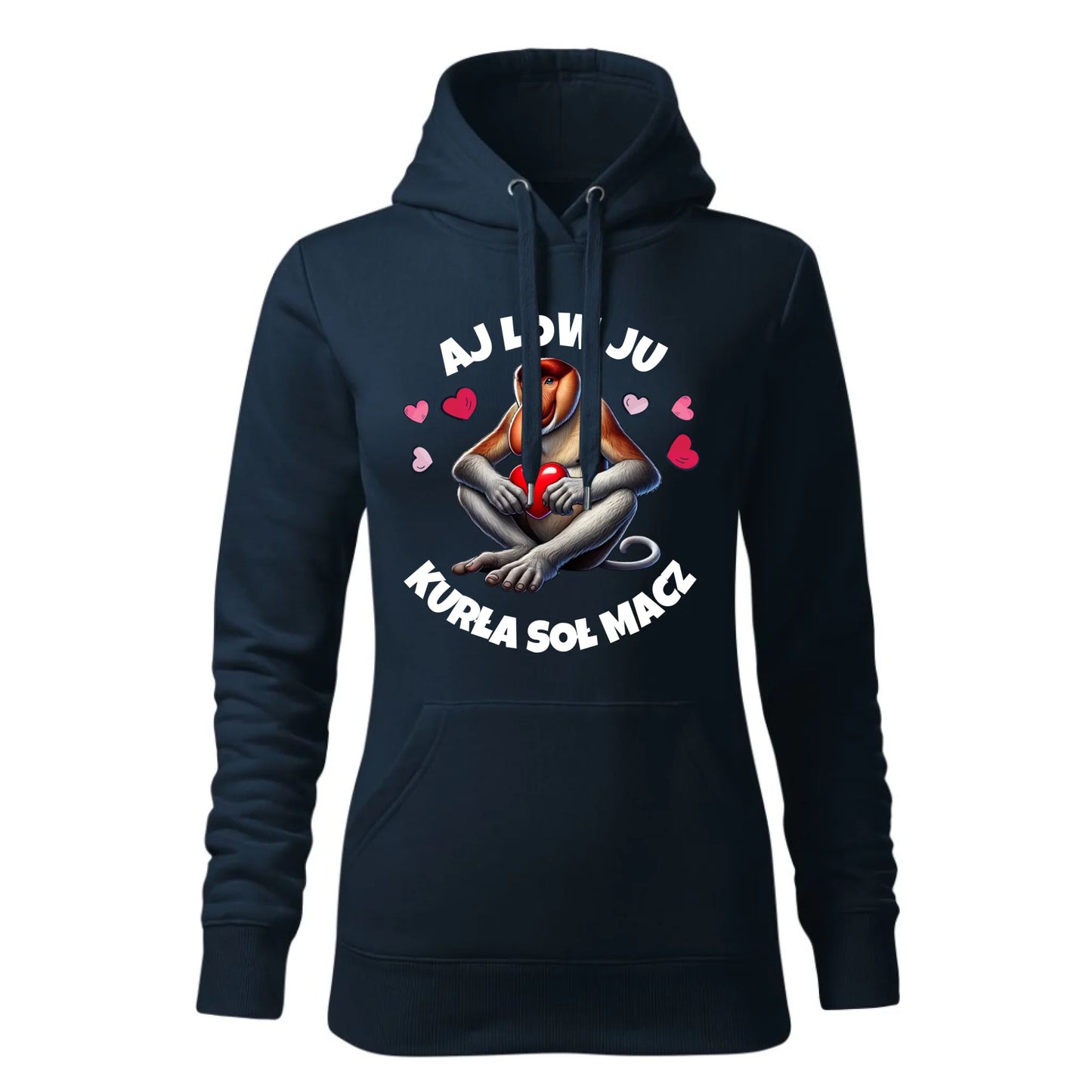 Damska bluza z kapturem granatowa - hoodie - StoryCups.pl