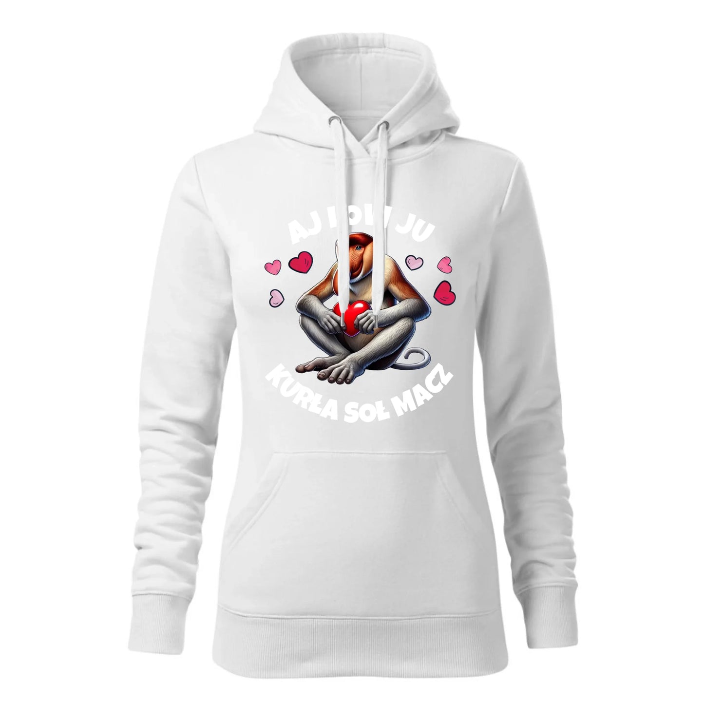 Damska bluza z kapturem biała - hoodie - StoryCups.pl