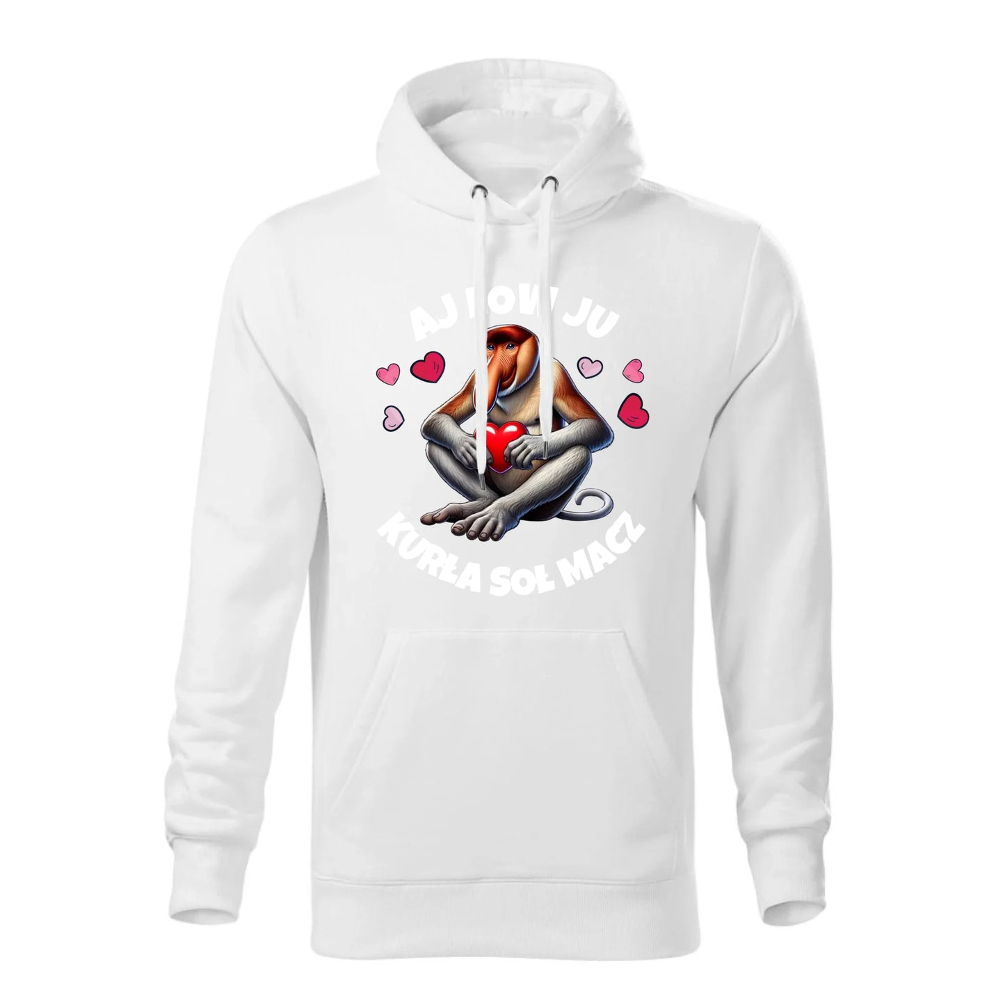 Personalizowana jesienna bluza z kapturem na prezent - biała - nadruk - hoodie