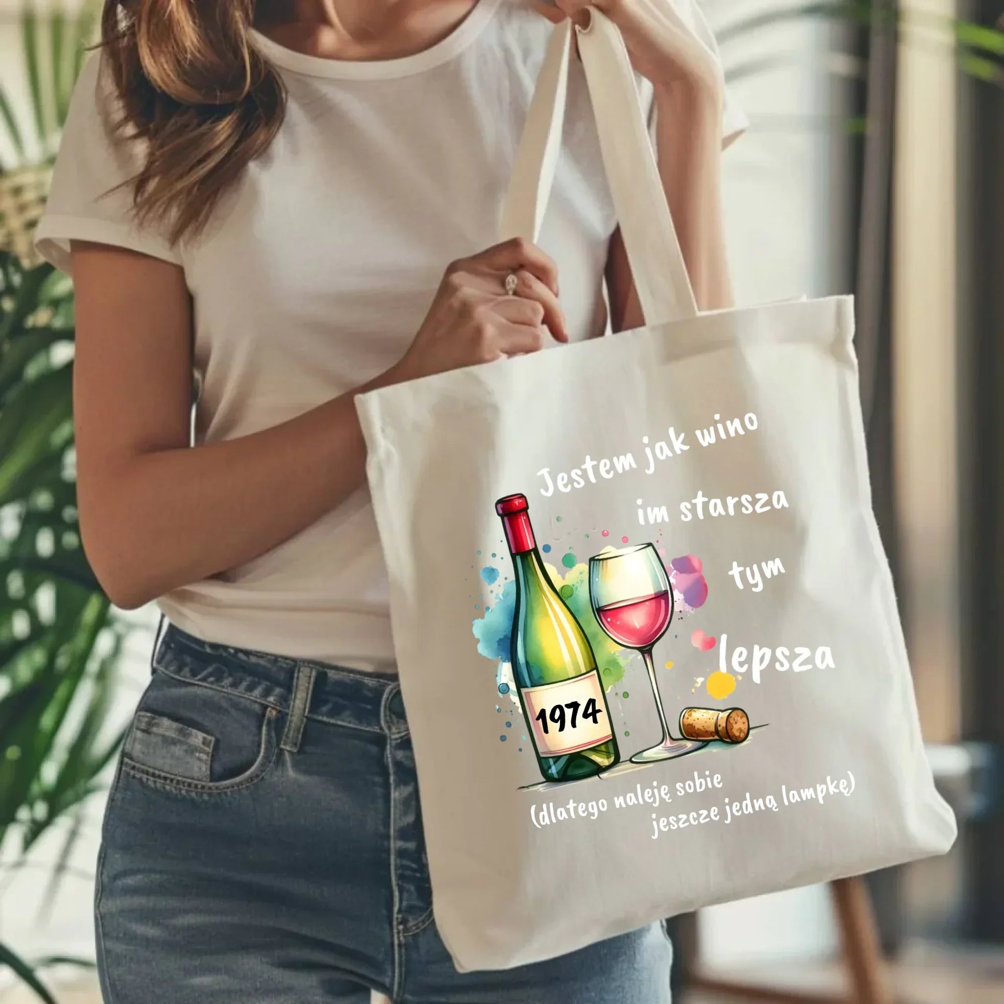 Jestem jak wino, im starsza tym lepsza | Torba prezent na urodziny U13 - StoryCups.pl