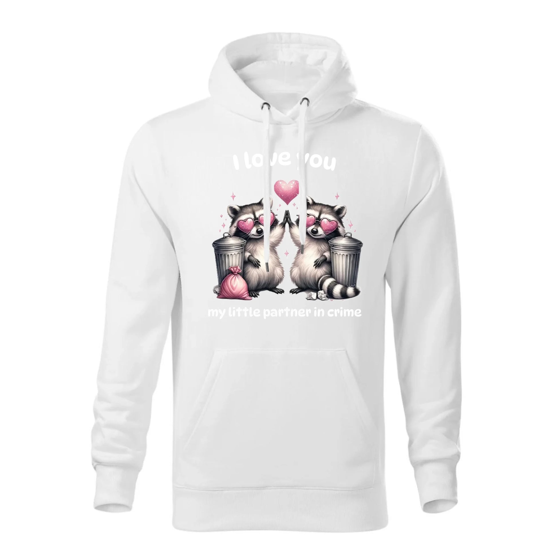 Personalizowana jesienna bluza z kapturem na prezent - biała - nadruk - hoodie