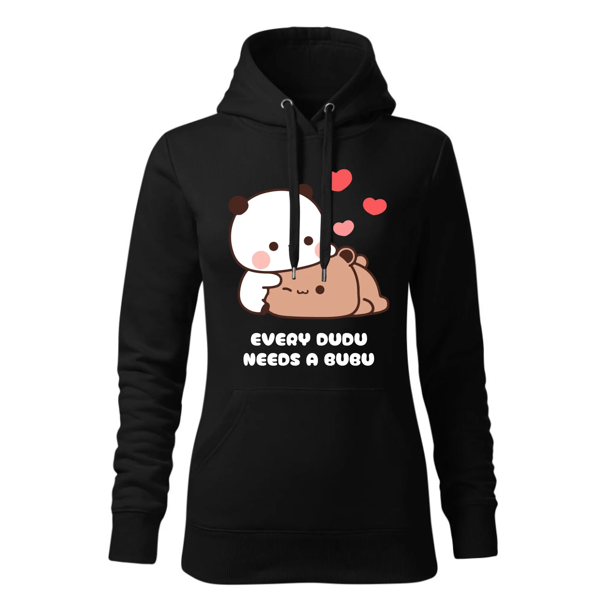 Damska bluza z kapturem czarna - hoodie - StoryCups.pl