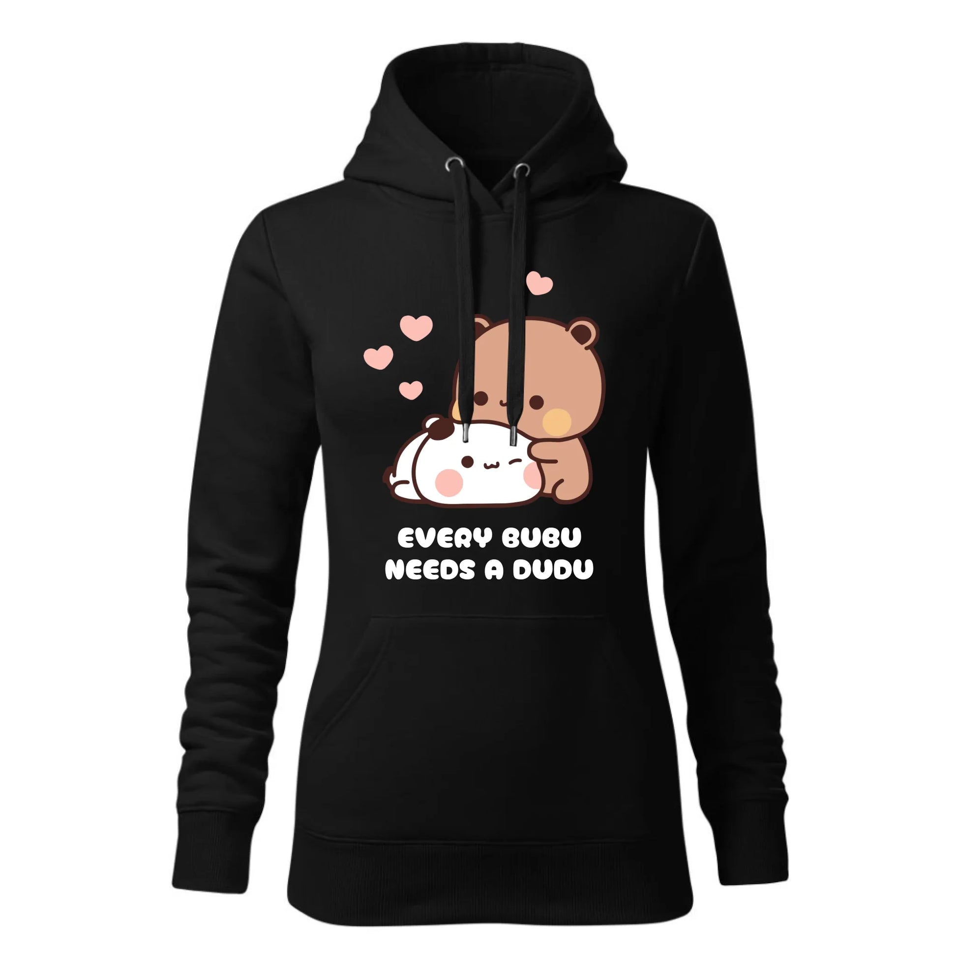 Damska bluza z kapturem czarna - hoodie - StoryCups.pl