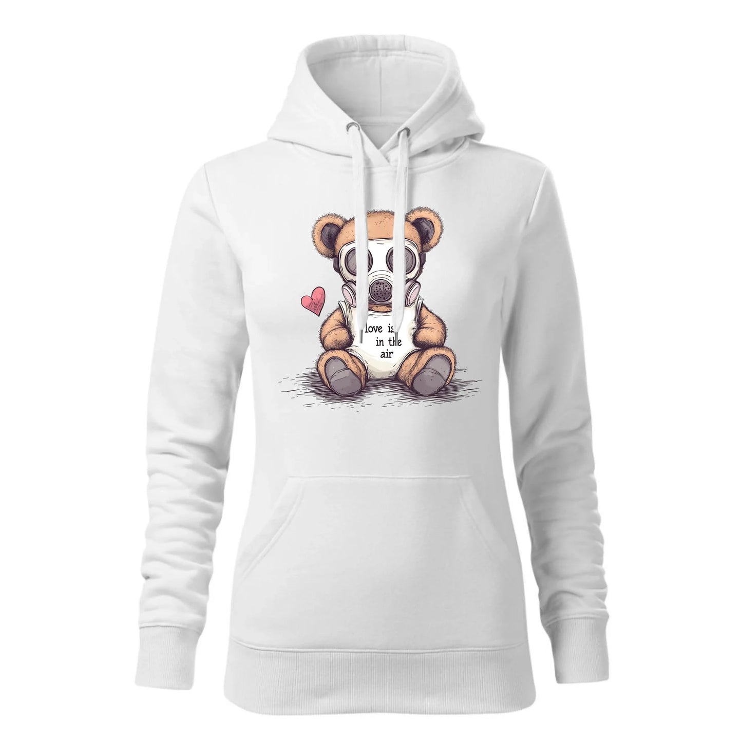 Damska bluza z kapturem biała - hoodie - StoryCups.pl