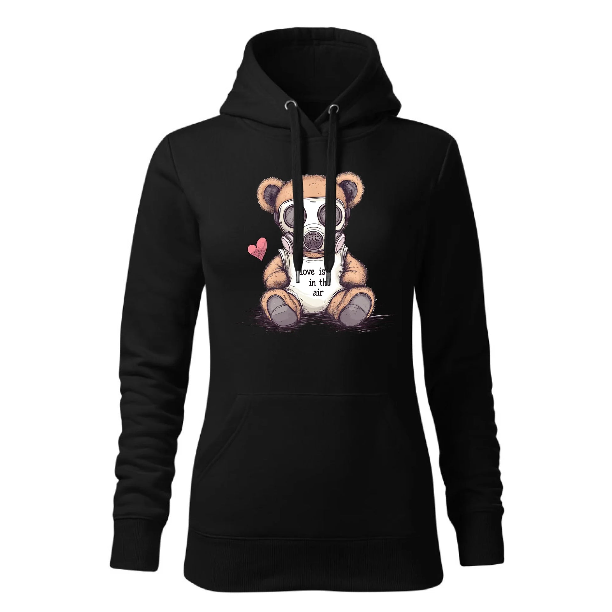 Damska bluza z kapturem czarna - hoodie - StoryCups.pl