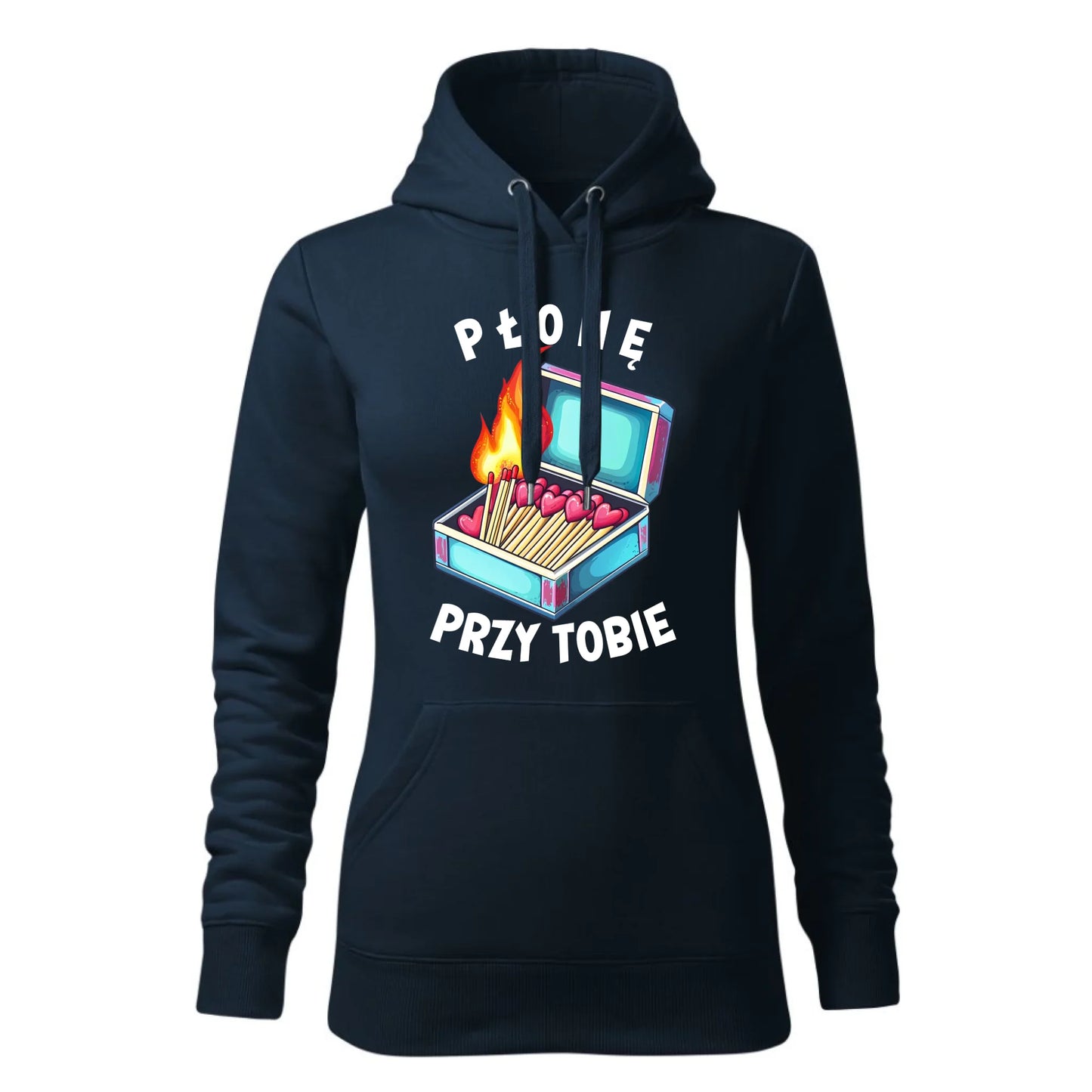 Damska bluza z kapturem granatowa - hoodie - StoryCups.pl