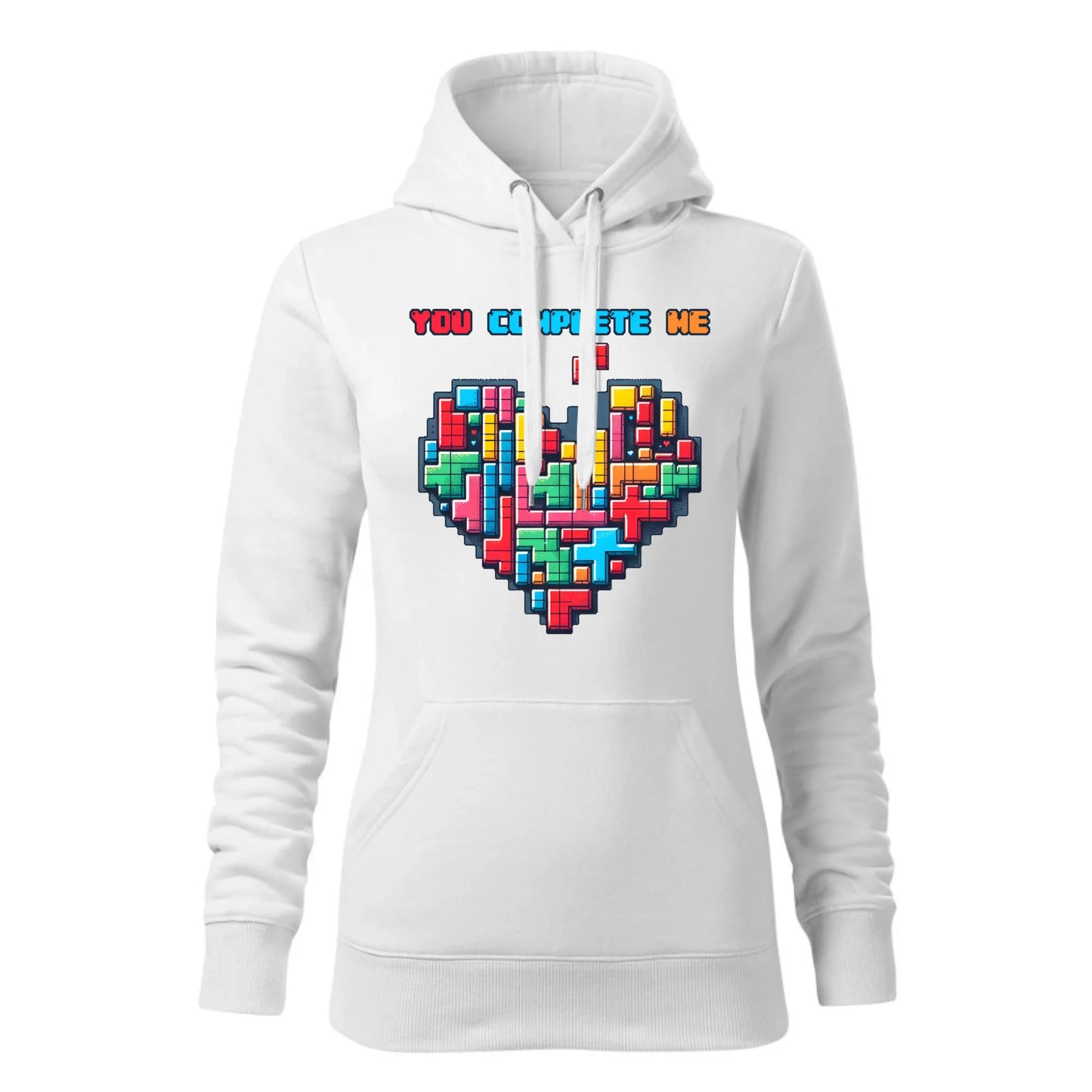 Damska bluza z kapturem biała - hoodie - StoryCups.pl