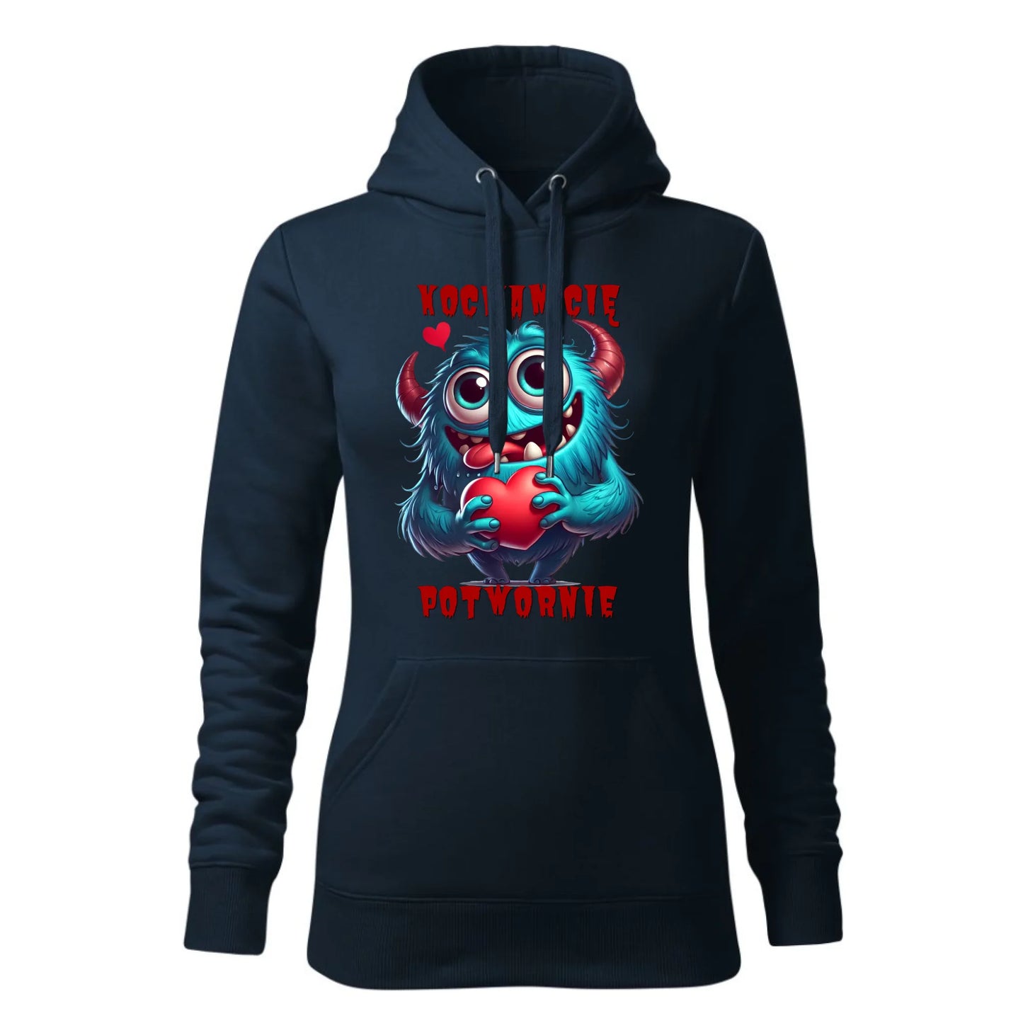 Damska bluza z kapturem granatowa - hoodie - StoryCups.pl