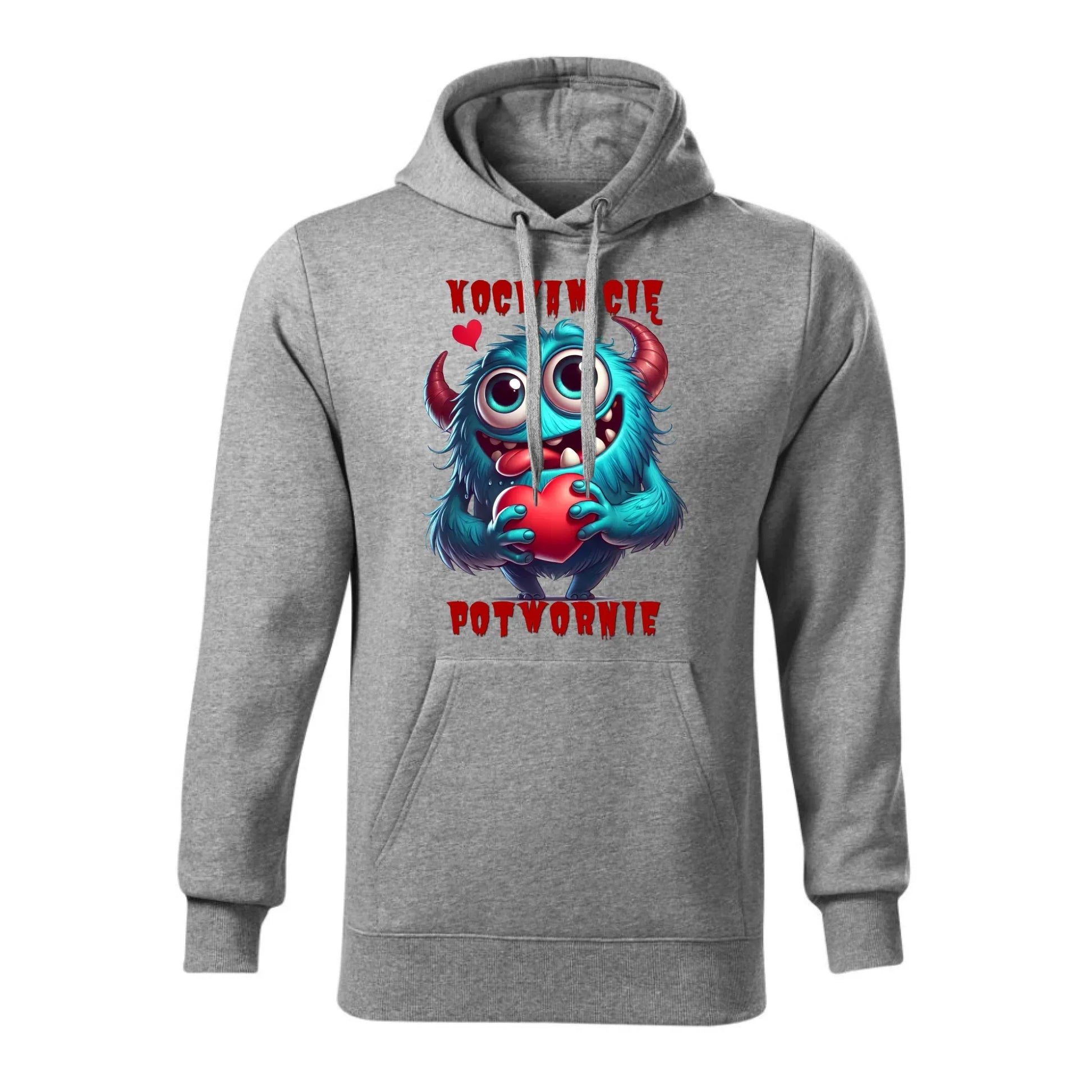 Kocham Cię potwornie | Bluza męska z kapturem W45 - StoryCups.pl