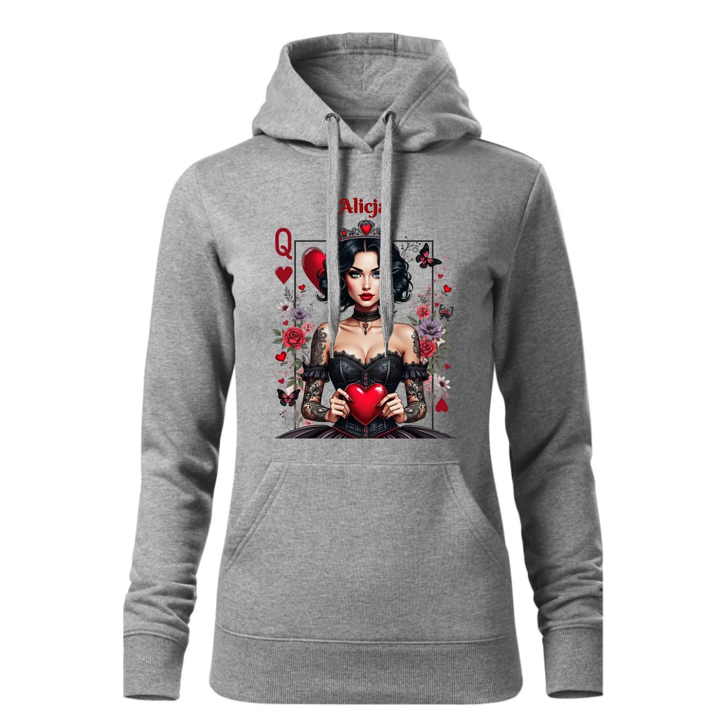 Damska bluza z kapturem szara - hoodie - StoryCups.pl