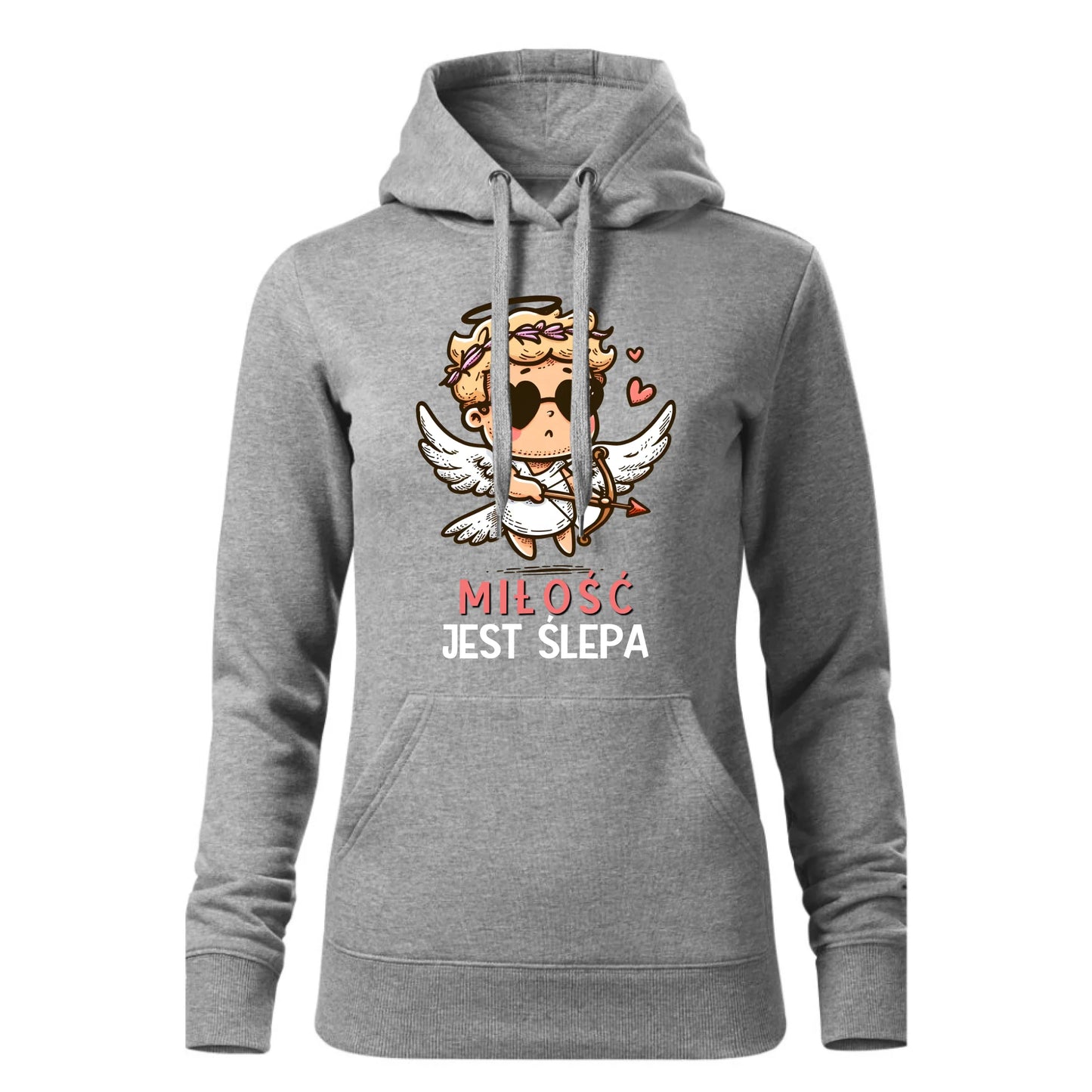 Damska bluza z kapturem szara - hoodie - StoryCups.pl