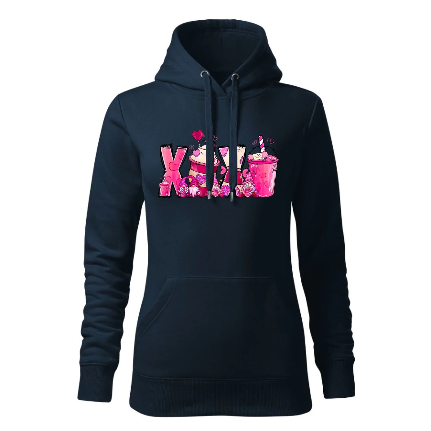 Damska bluza z kapturem granatowa - hoodie - StoryCups.pl