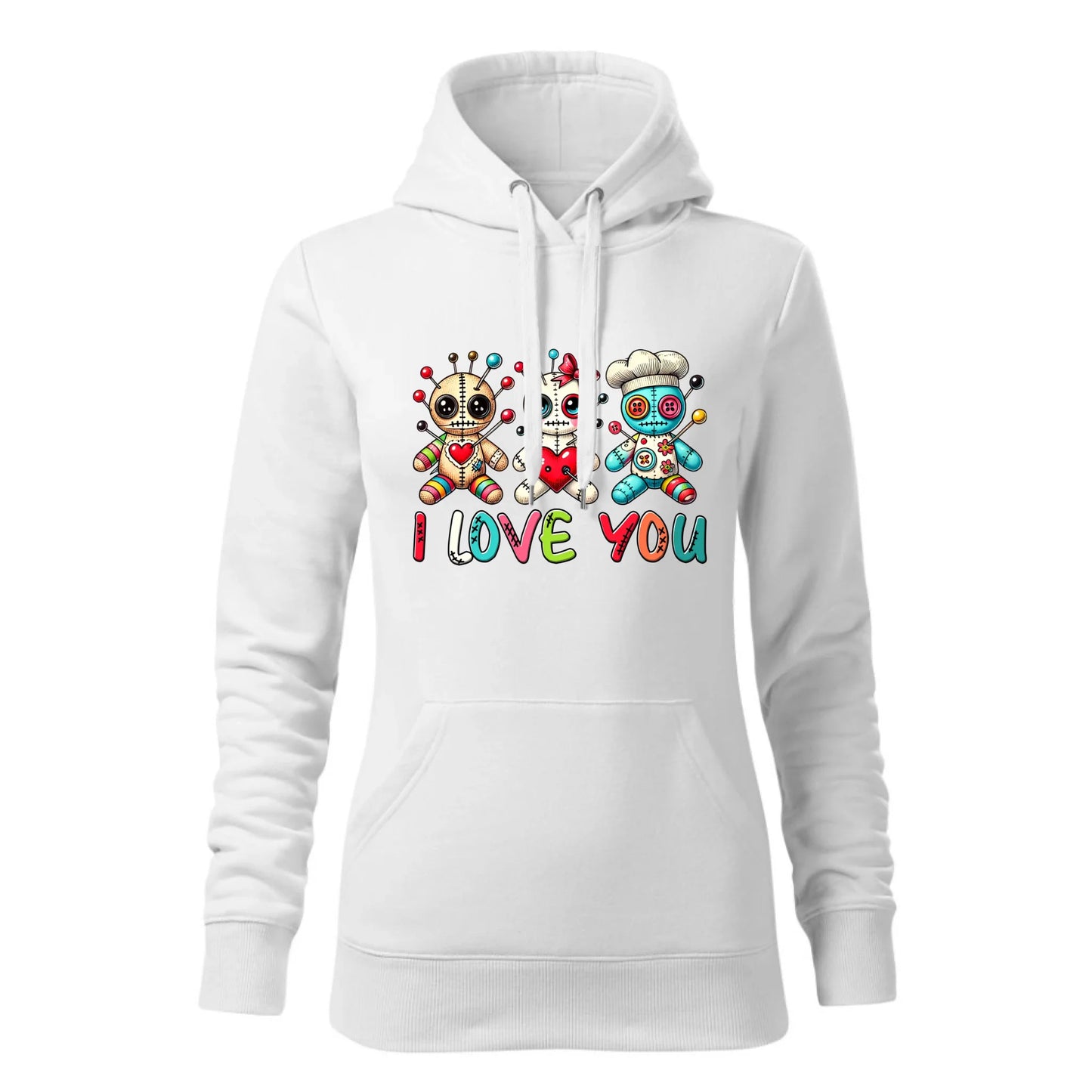 Damska bluza z kapturem biała - hoodie - StoryCups.pl