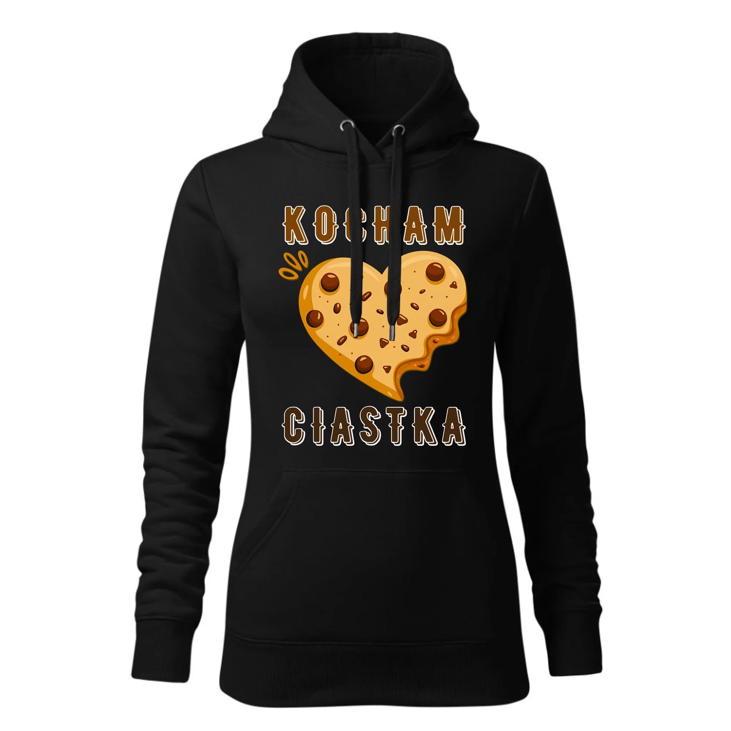 Damska bluza z kapturem czarna - hoodie - StoryCups.pl