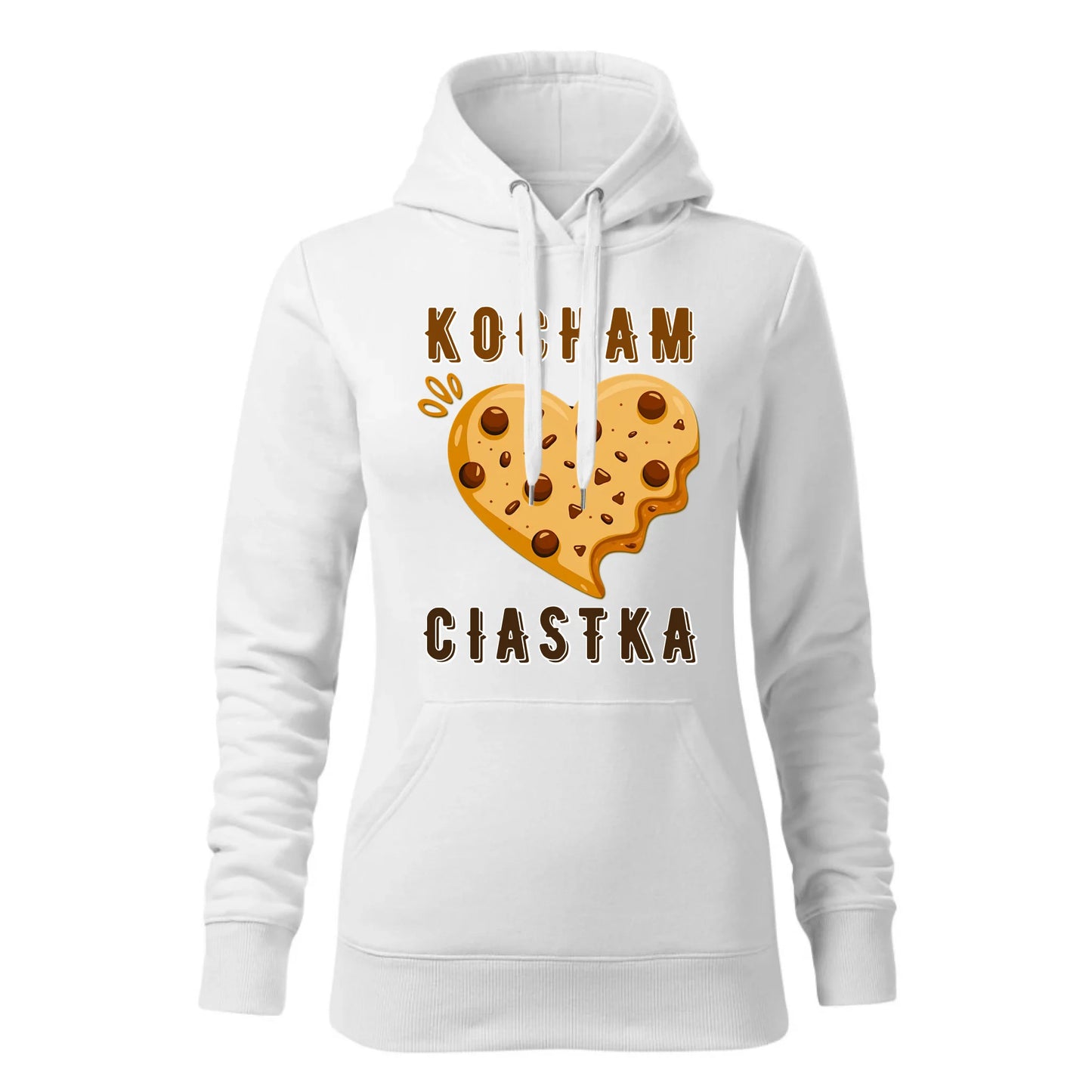 Damska bluza z kapturem biała - hoodie - StoryCups.pl