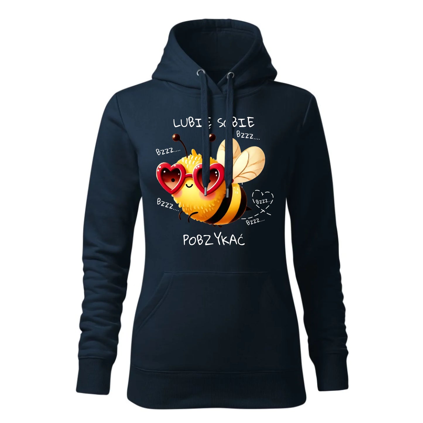 Damska bluza z kapturem granatowa - hoodie - StoryCups.pl