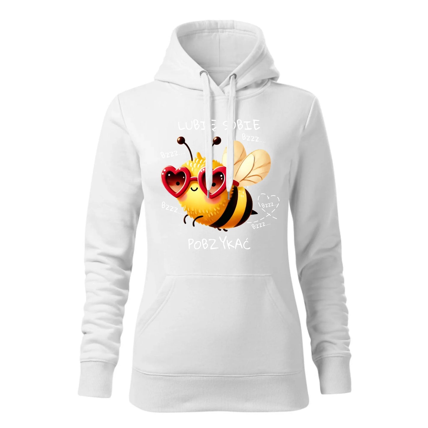 Damska bluza z kapturem biała - hoodie - StoryCups.pl