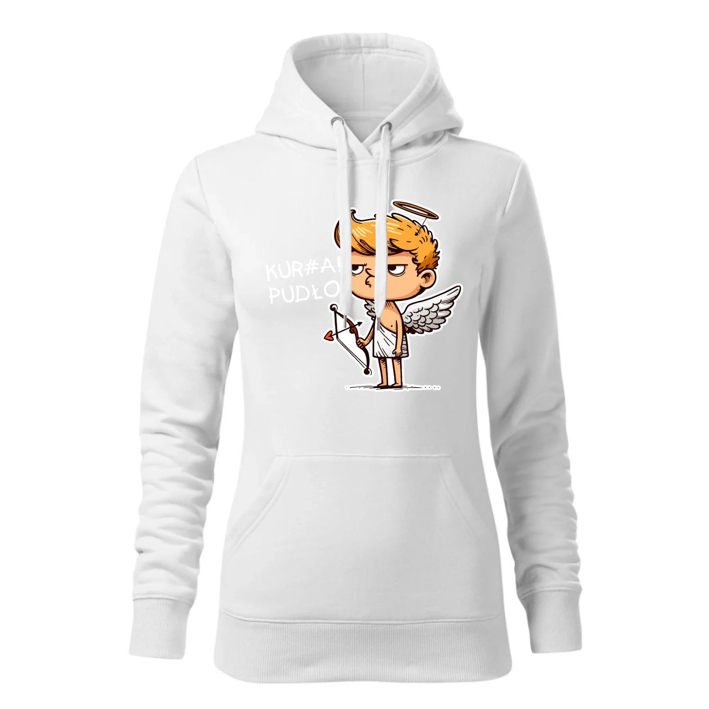 Damska bluza z kapturem biała - hoodie - StoryCups.pl