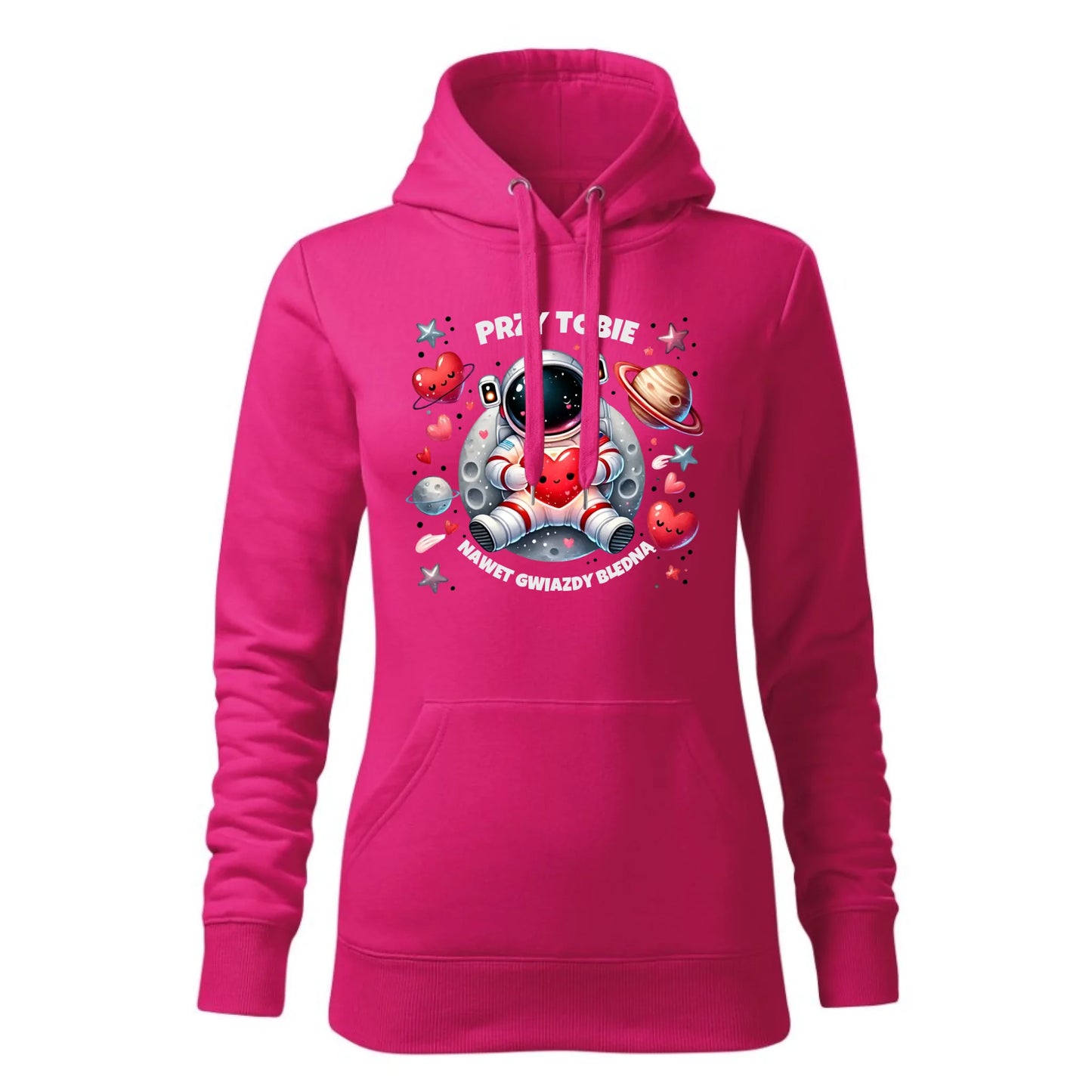 Damska bluza z kapturem różowa - hoodie - StoryCups.pl