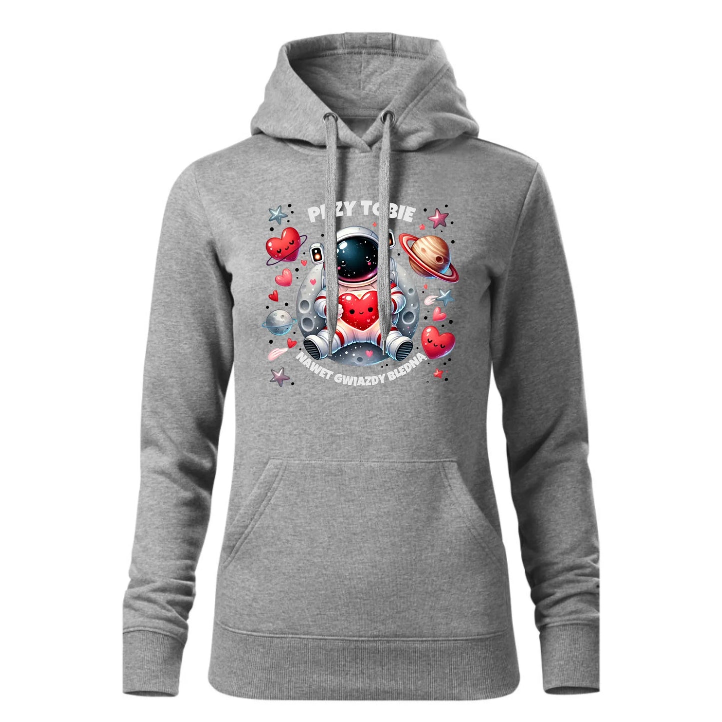 Damska bluza z kapturem szara - hoodie - StoryCups.pl