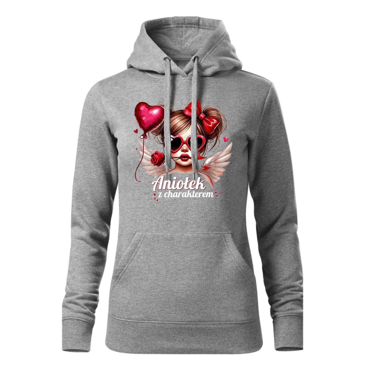 Damska bluza z kapturem szara - hoodie - StoryCups.pl