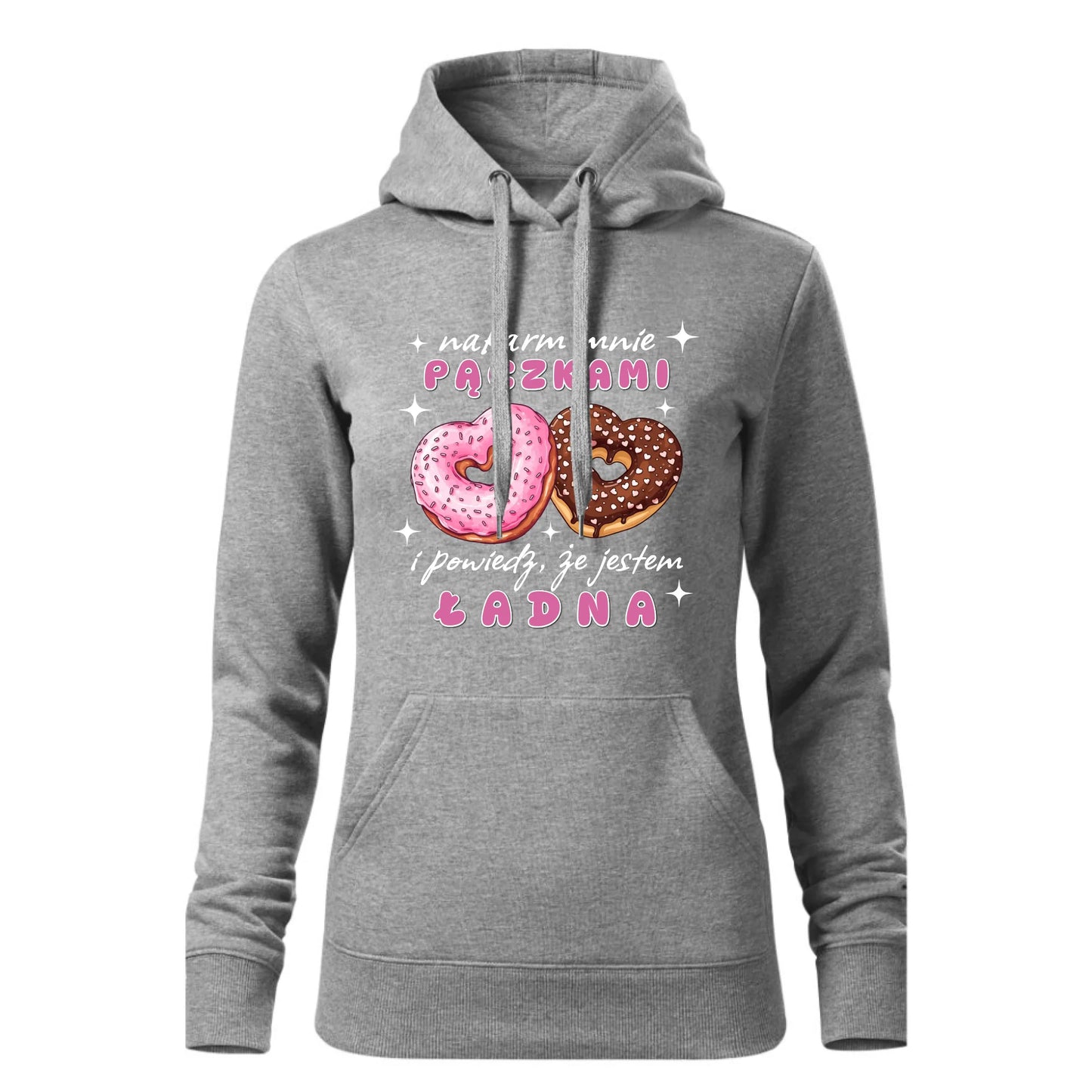 Damska bluza z kapturem szara - hoodie - StoryCups.pl