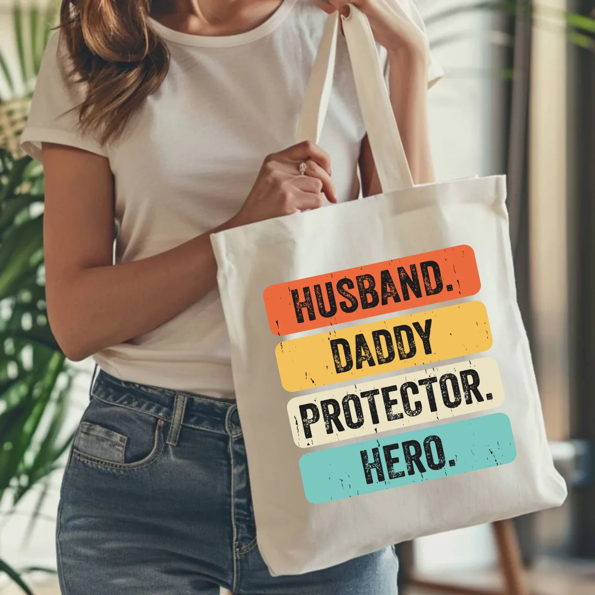 Personalizowana eco torba z nadrukiem dla taty - naturalna - prezent dla taty, Dzień Ojca, Święta, Urodziny