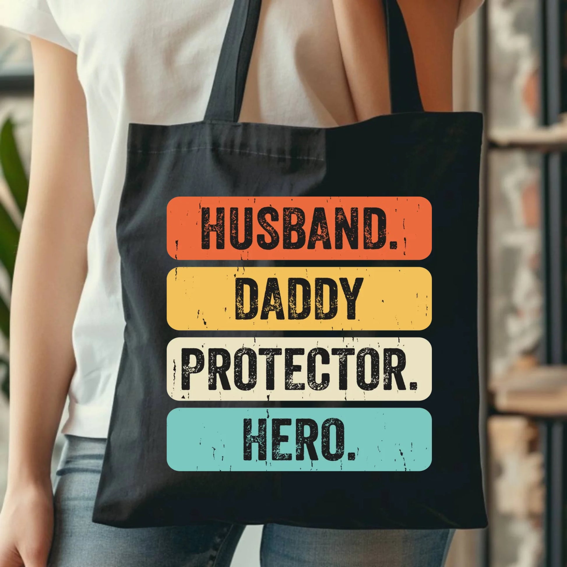 Personalizowana eco torba z nadrukiem dla taty - czarna - prezent dla taty, Dzień Ojca, Święta, Urodziny