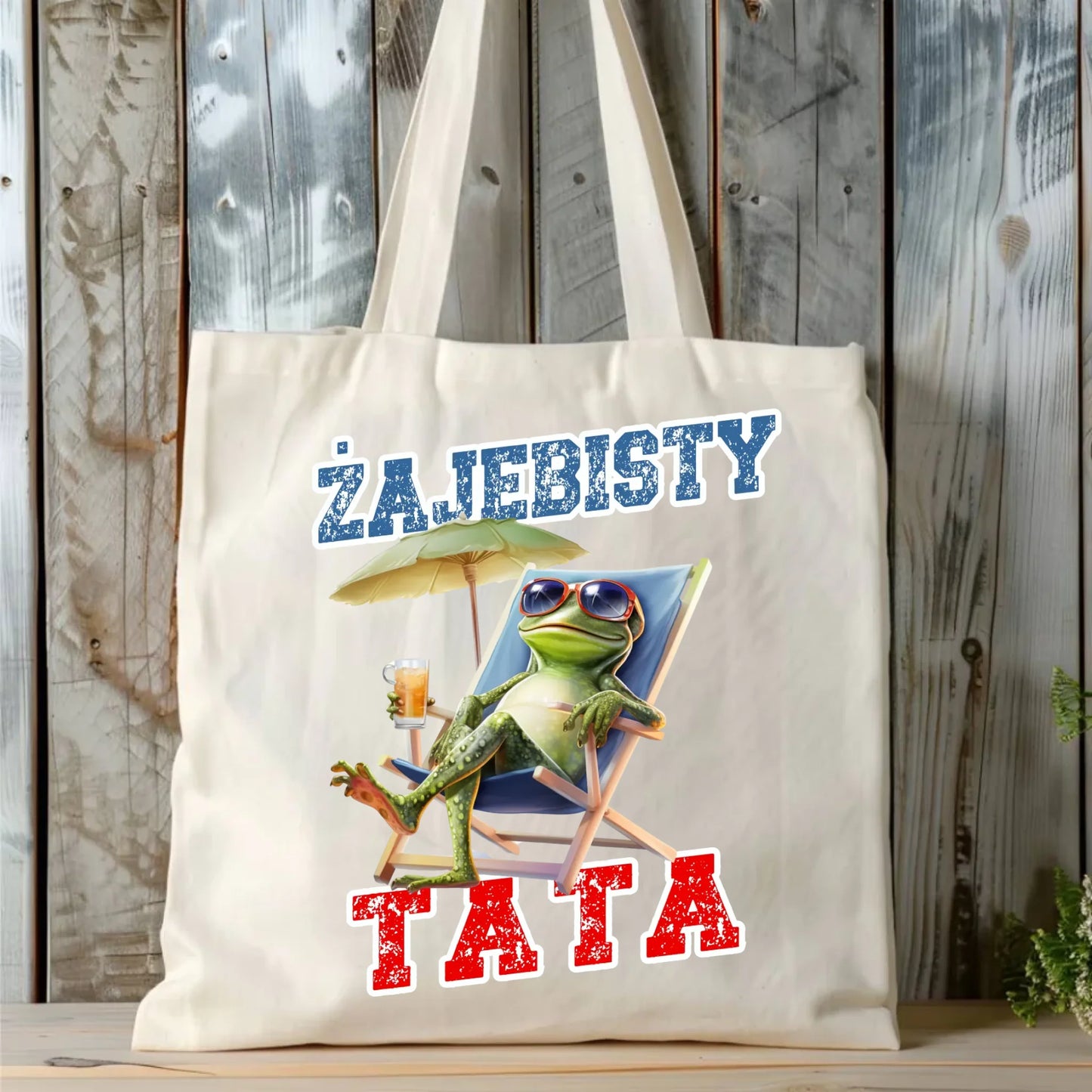 Personalizowana eco torba z nadrukiem dla taty - naturalna - prezent dla taty, Dzień Ojca, Święta, Urodziny