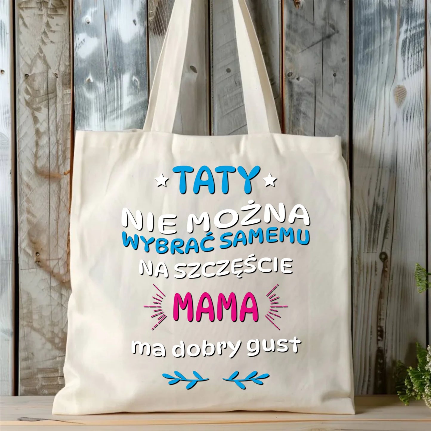 Personalizowana eco torba z nadrukiem dla taty - naturalna - prezent dla taty, Dzień Ojca, Święta, Urodziny