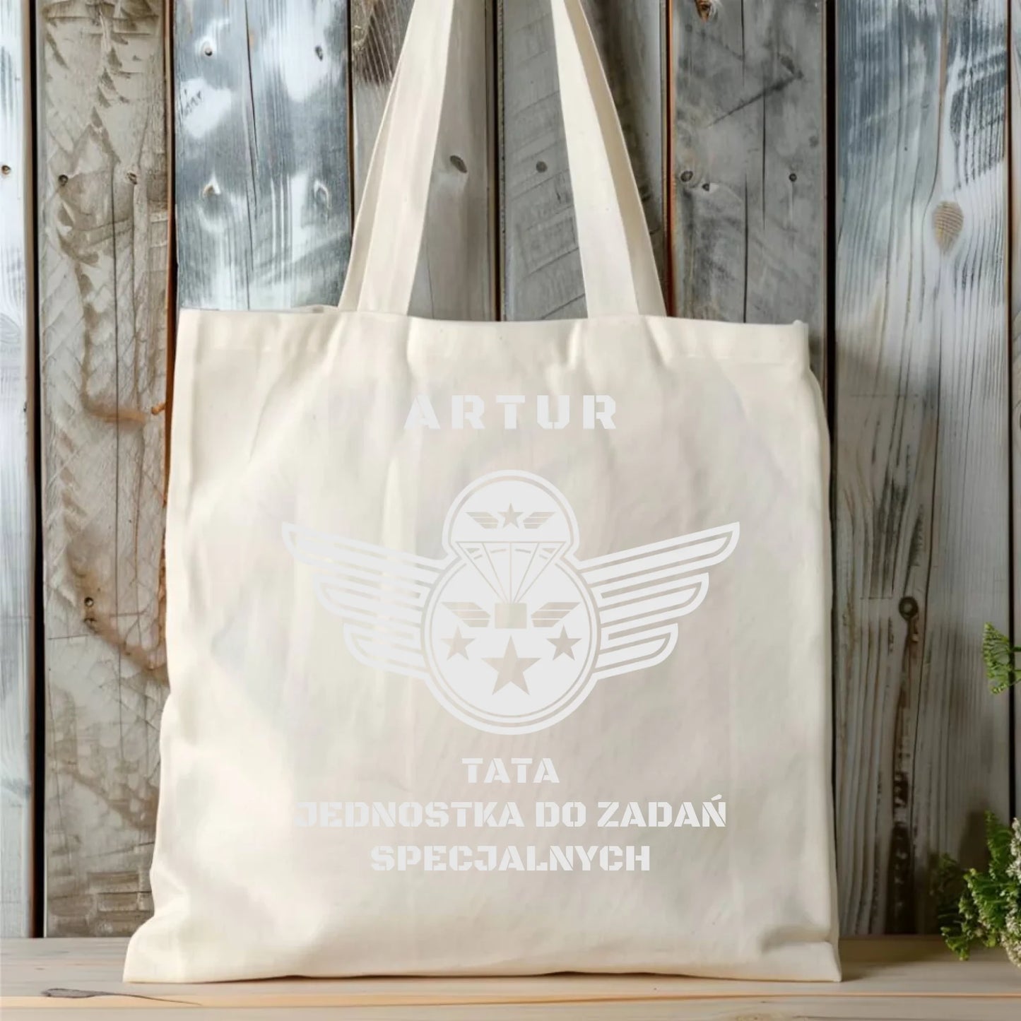 Personalizowana eco torba z nadrukiem dla taty - naturalna - prezent dla taty, Dzień Ojca, Święta, Urodziny