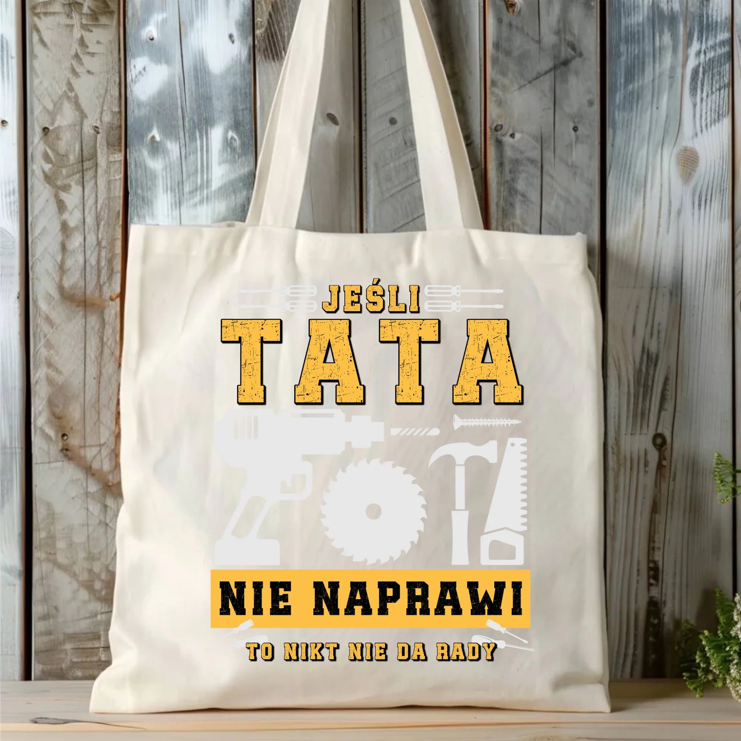 Personalizowana eco torba z nadrukiem dla taty - naturalna - prezent dla taty, Dzień Ojca, Święta, Urodziny