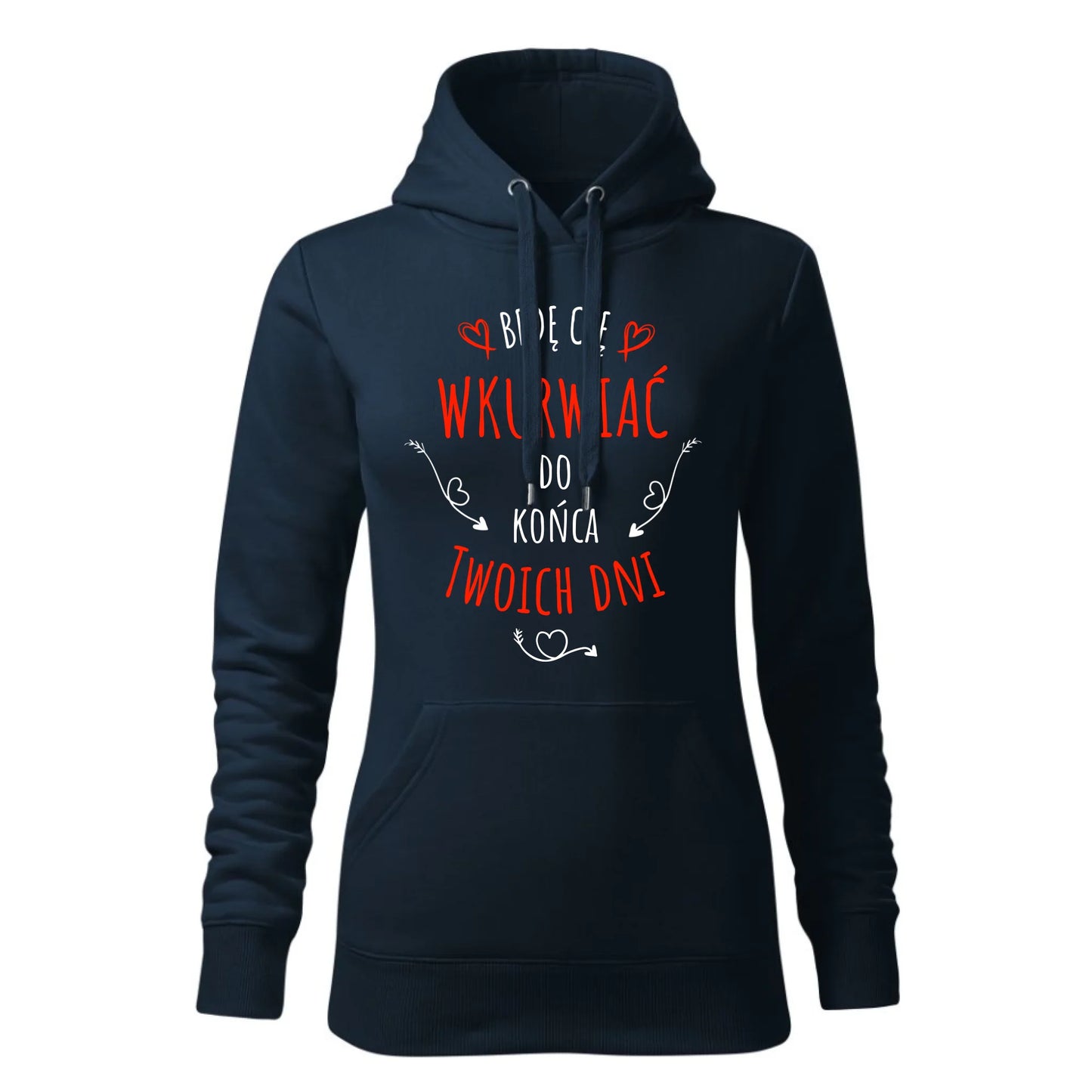 Damska bluza z kapturem granatowa - hoodie - StoryCups.pl