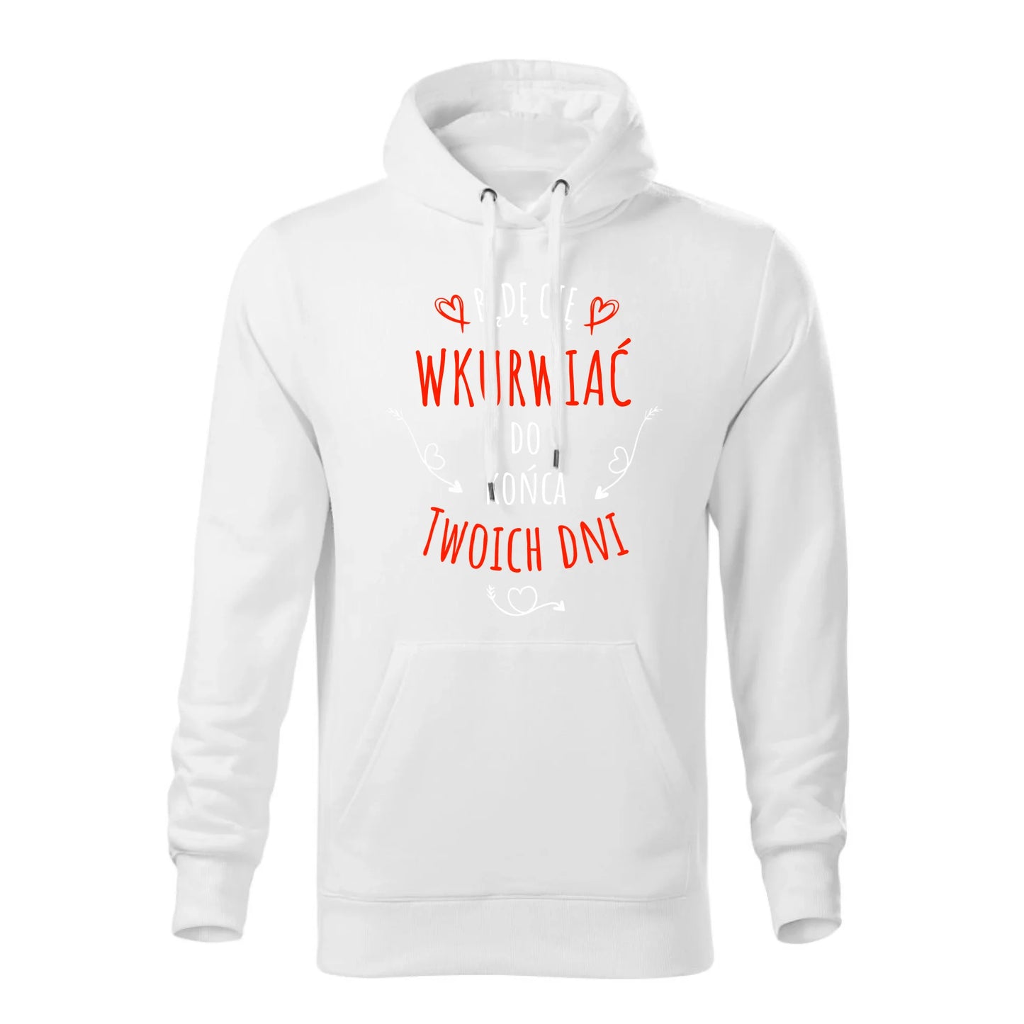 Personalizowana jesienna bluza z kapturem na prezent - biała - nadruk - hoodie