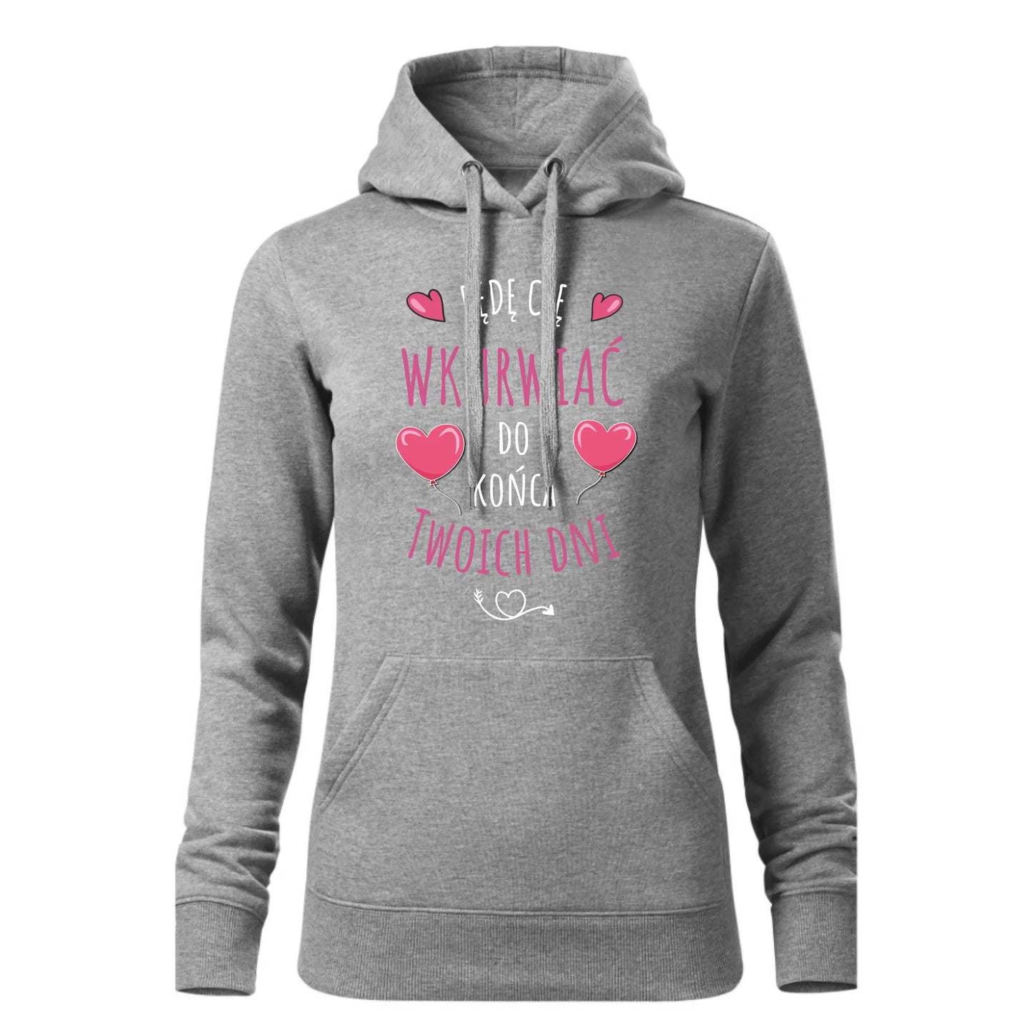 Damska bluza z kapturem szara - hoodie - StoryCups.pl