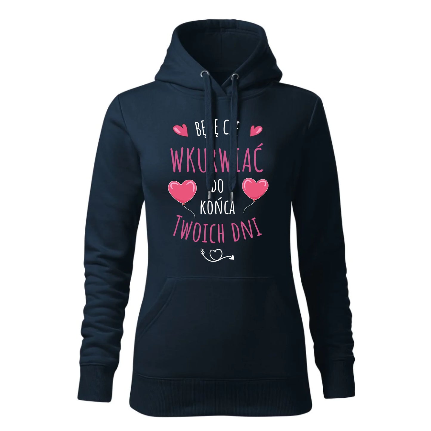 Damska bluza z kapturem granatowa - hoodie - StoryCups.pl