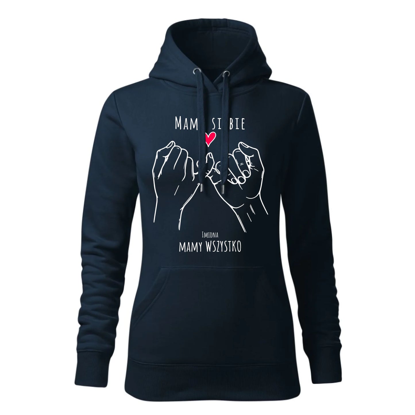 Damska bluza z kapturem granatowa - hoodie - StoryCups.pl