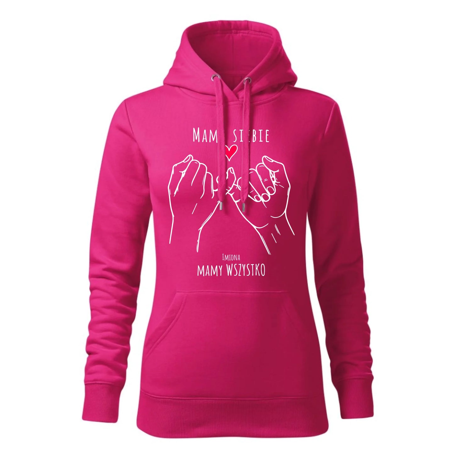 Damska bluza z kapturem różowa - hoodie - StoryCups.pl