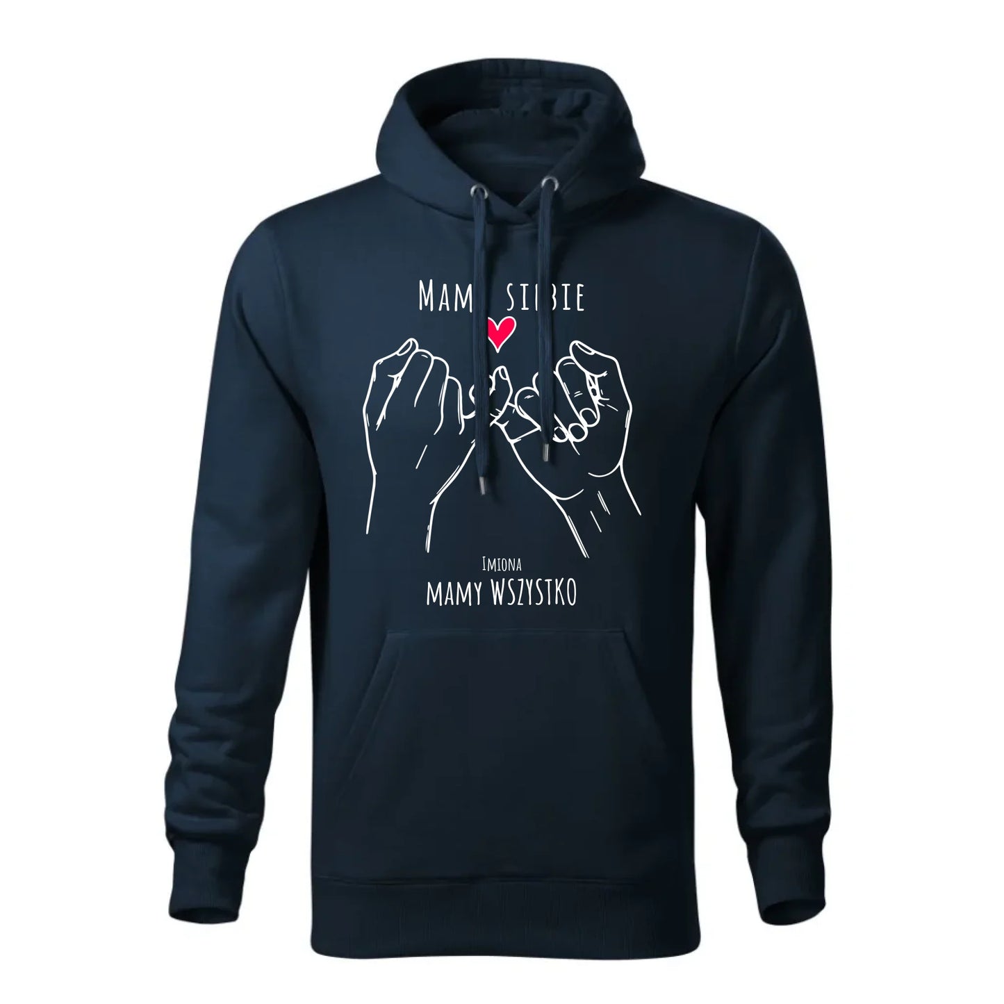 Personalizowana jesienna bluza z kapturem na prezent - granatowa - nadruk - hoodie