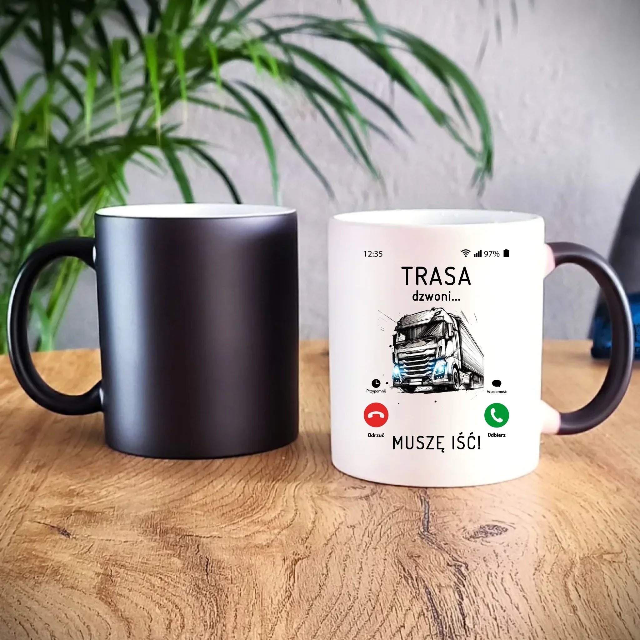 Trasa dzwoni muszę iść | Kubek dla kierowcy tira ZKT03 - StoryCups.pl
