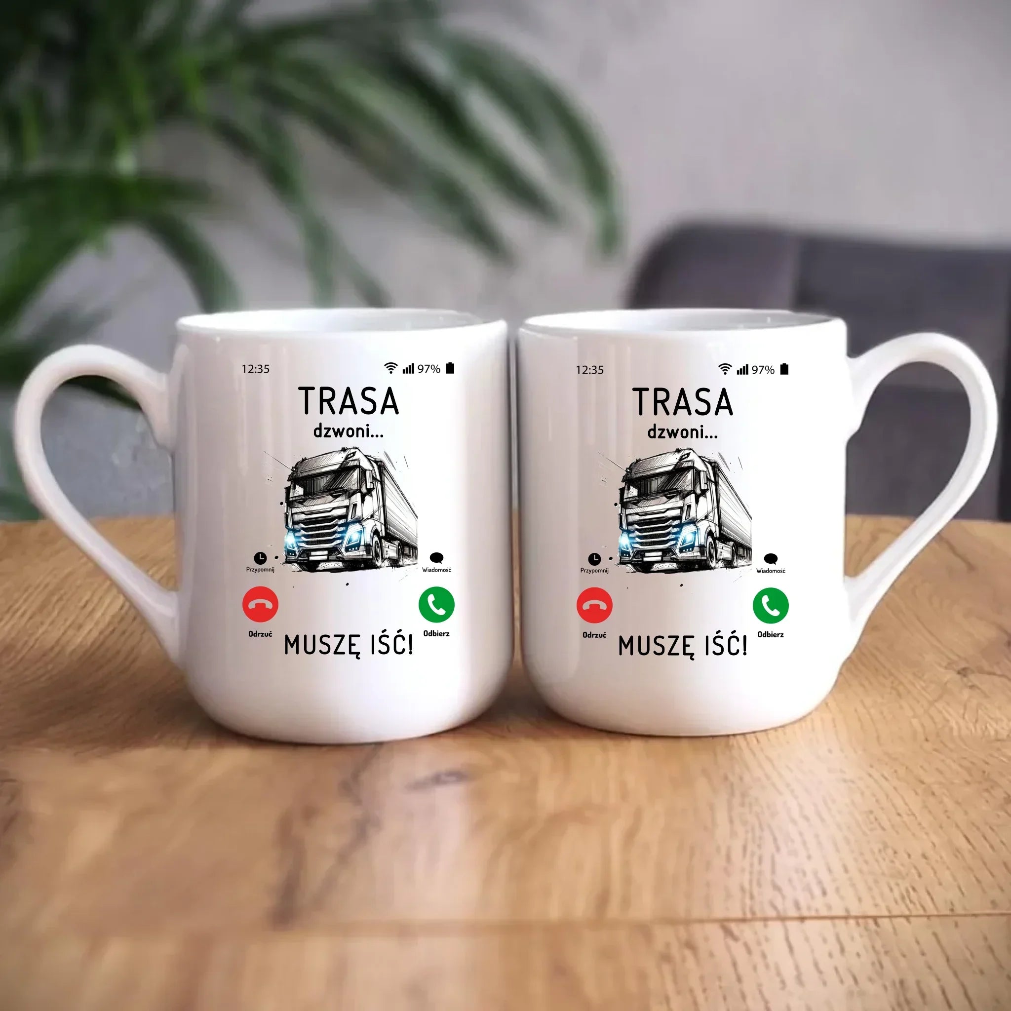 Trasa dzwoni muszę iść | Kubek dla kierowcy tira ZKT03 - StoryCups.pl
