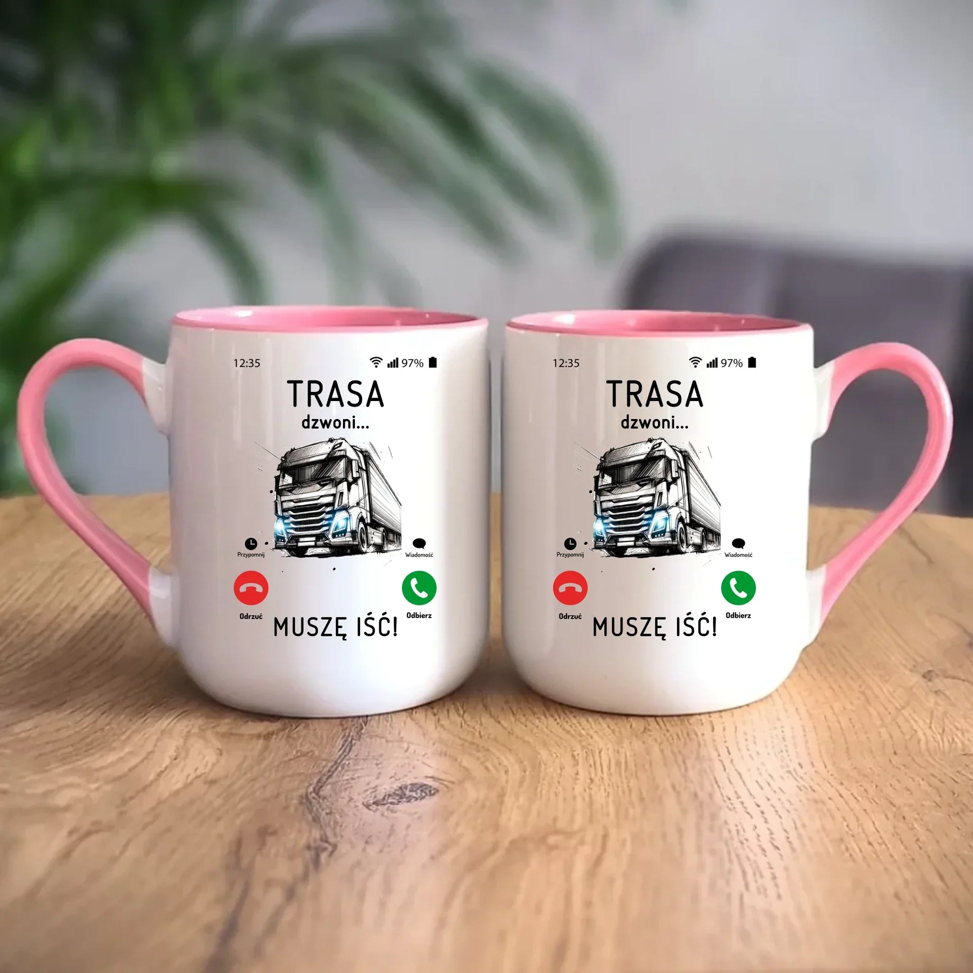 Trasa dzwoni muszę iść | Kubek dla kierowcy tira ZKT03 - StoryCups.pl